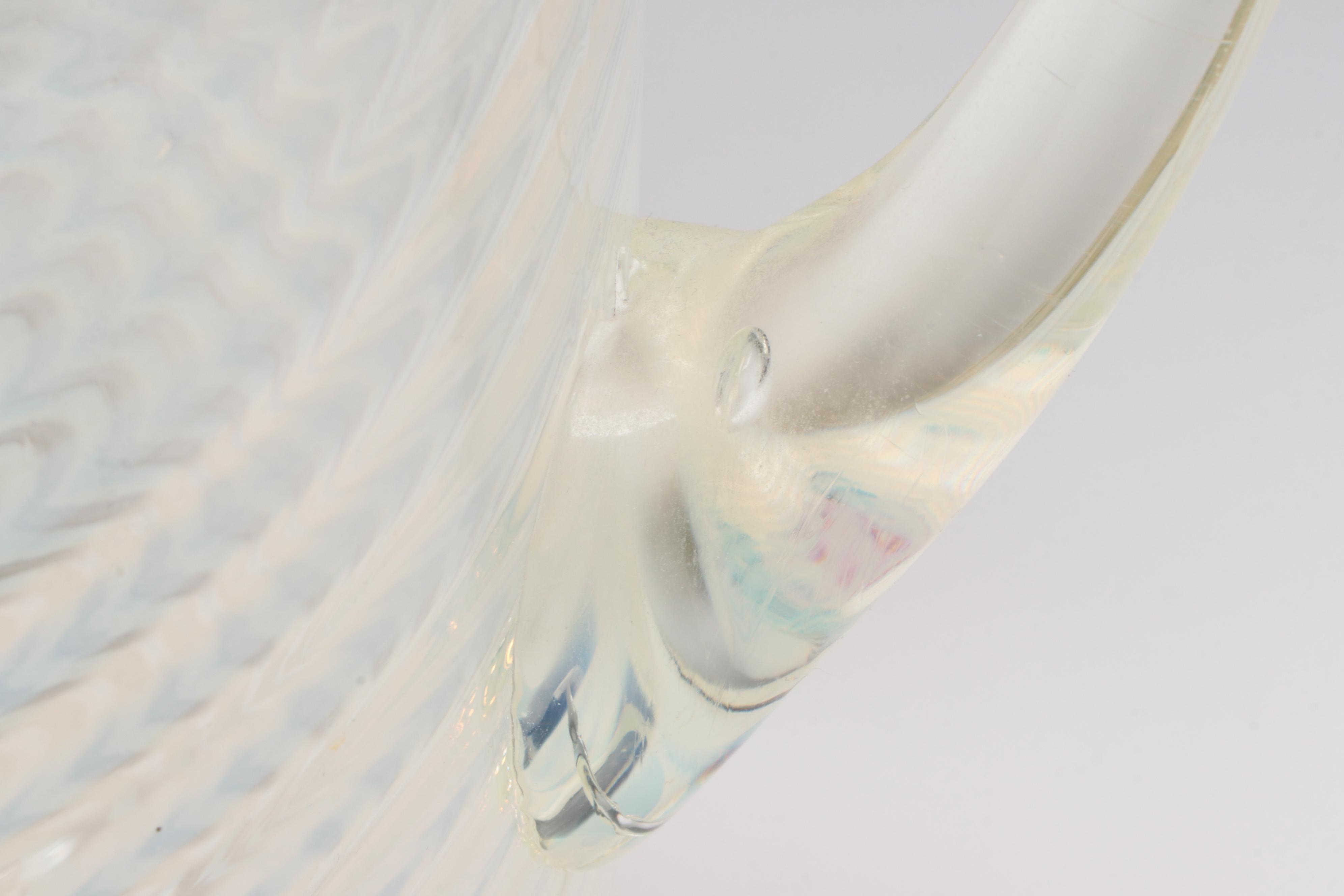 White Swirl Opalescent Glass Pitchers with Bowl