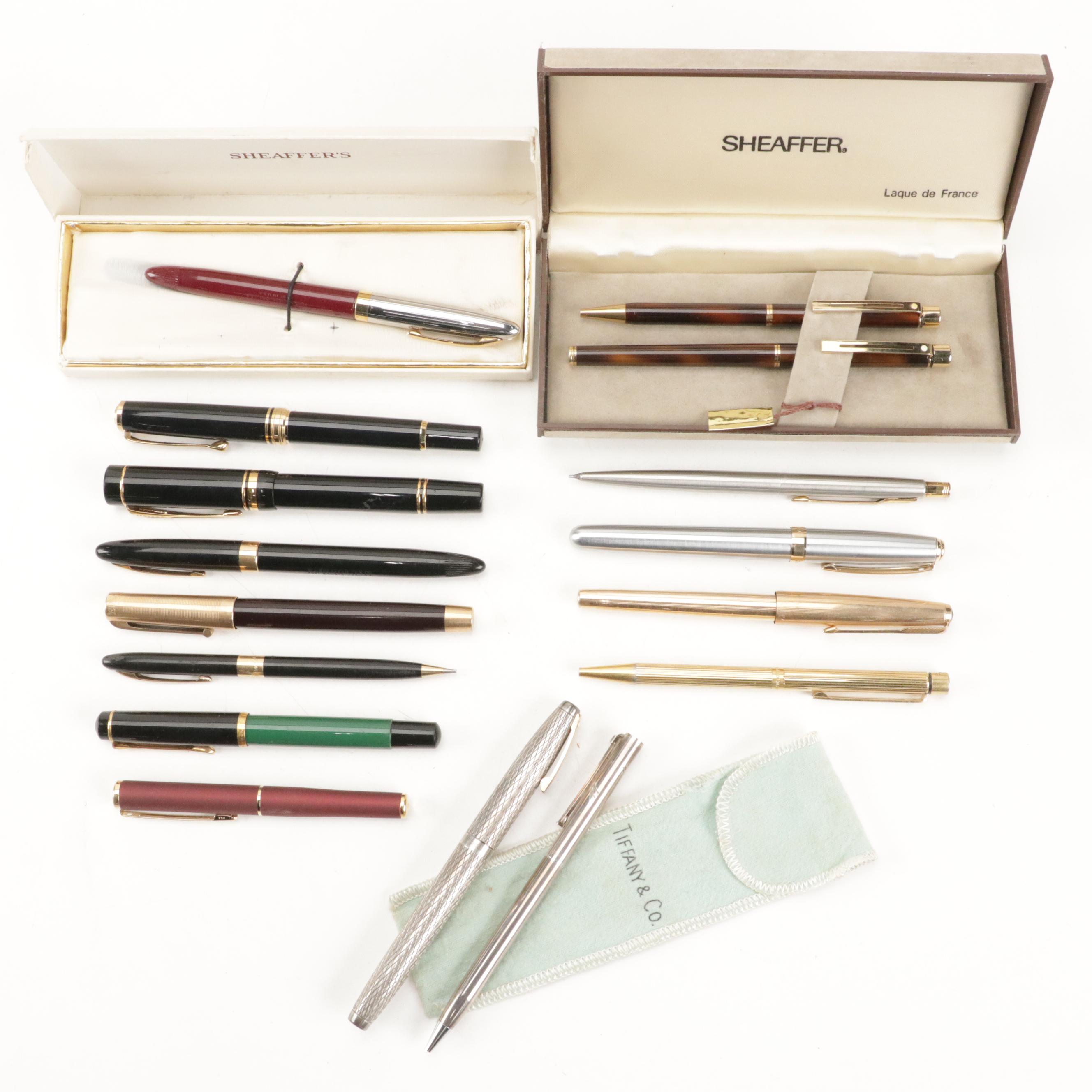 Tiffany & Co. Sterling Silver Ballpoint Pen with Sheaffer & More Pens