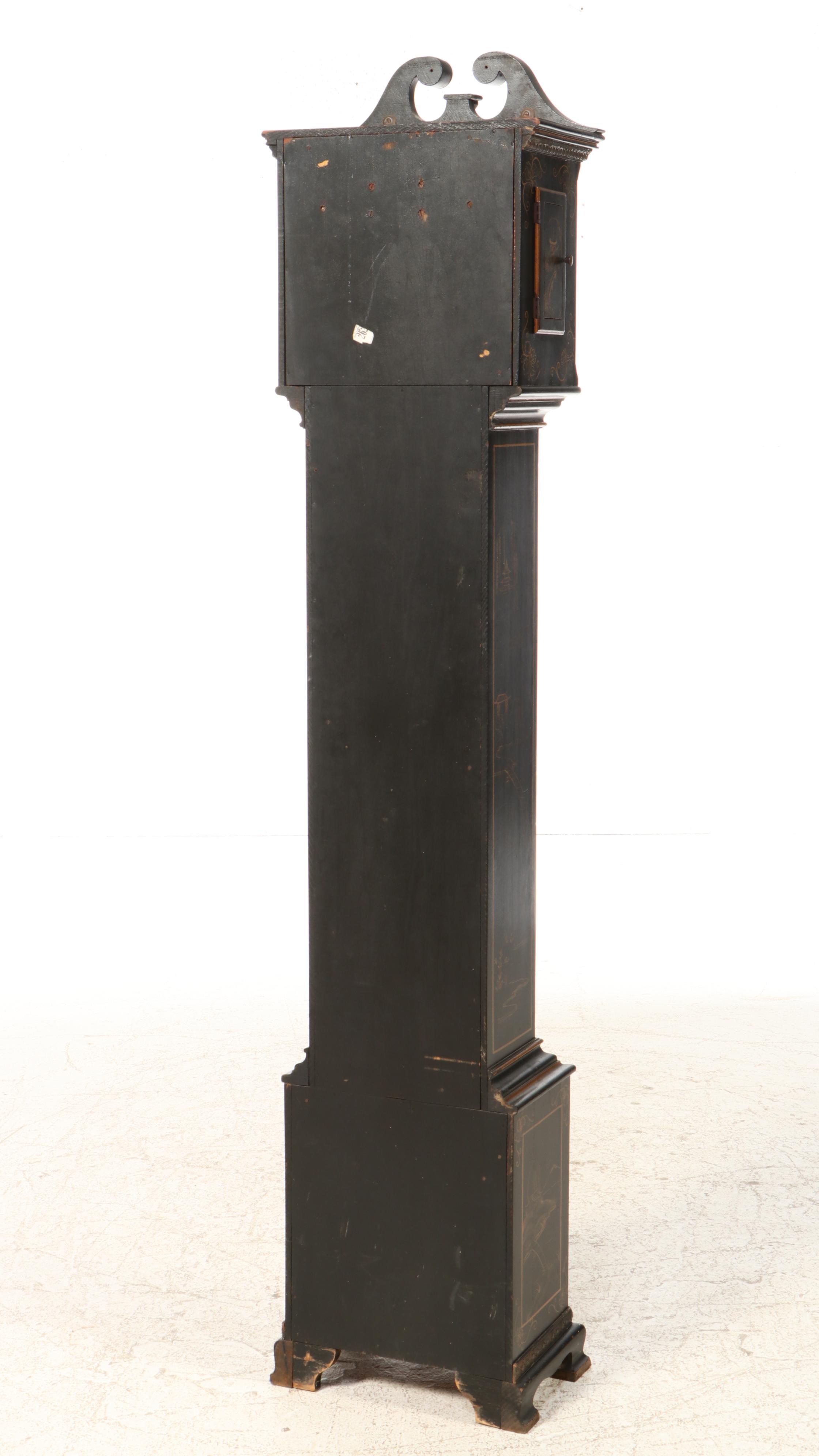 Chinoiserie Hand-Painted Queen Anne Style Longcase Clock