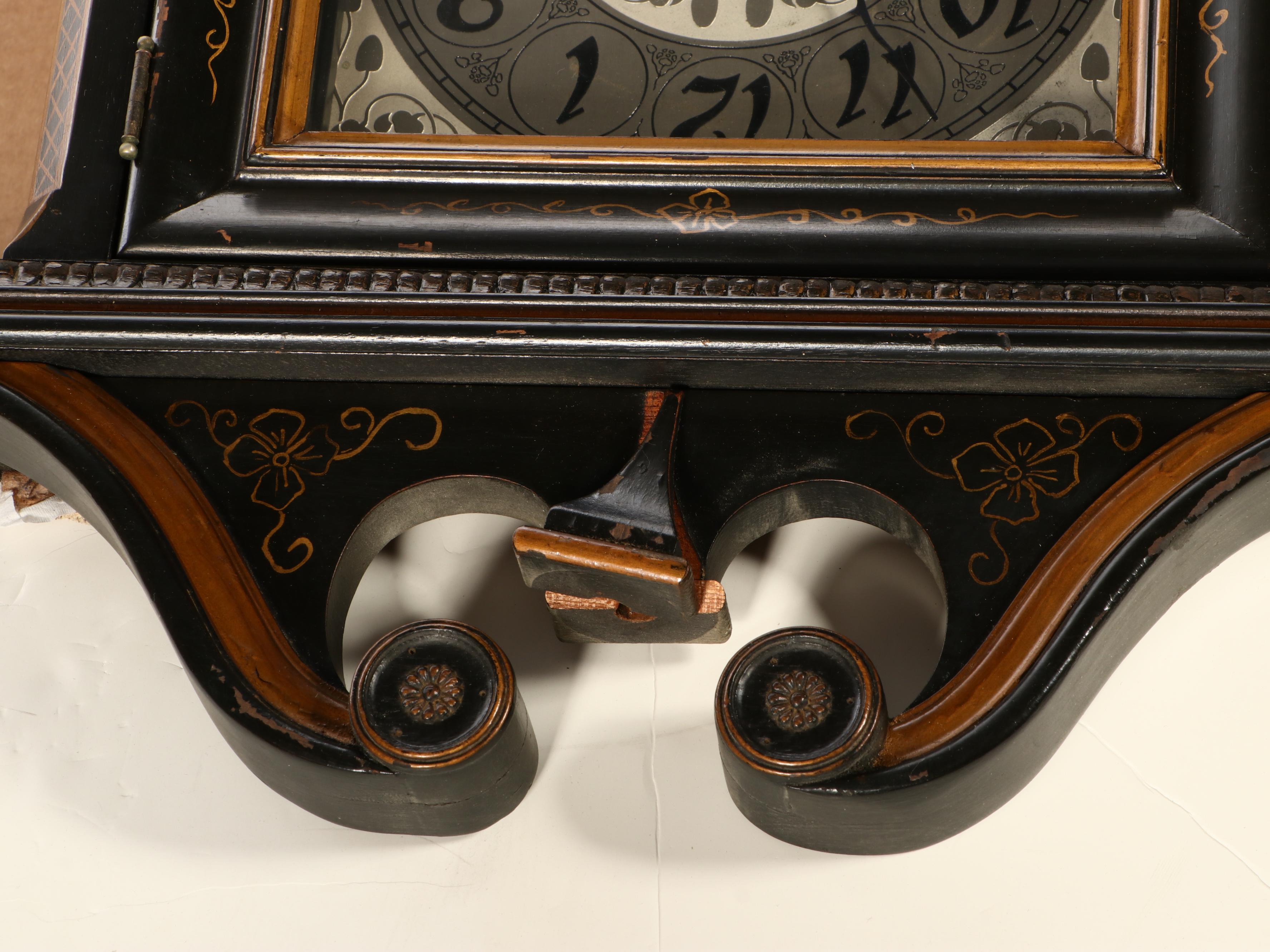 Chinoiserie Hand-Painted Queen Anne Style Longcase Clock