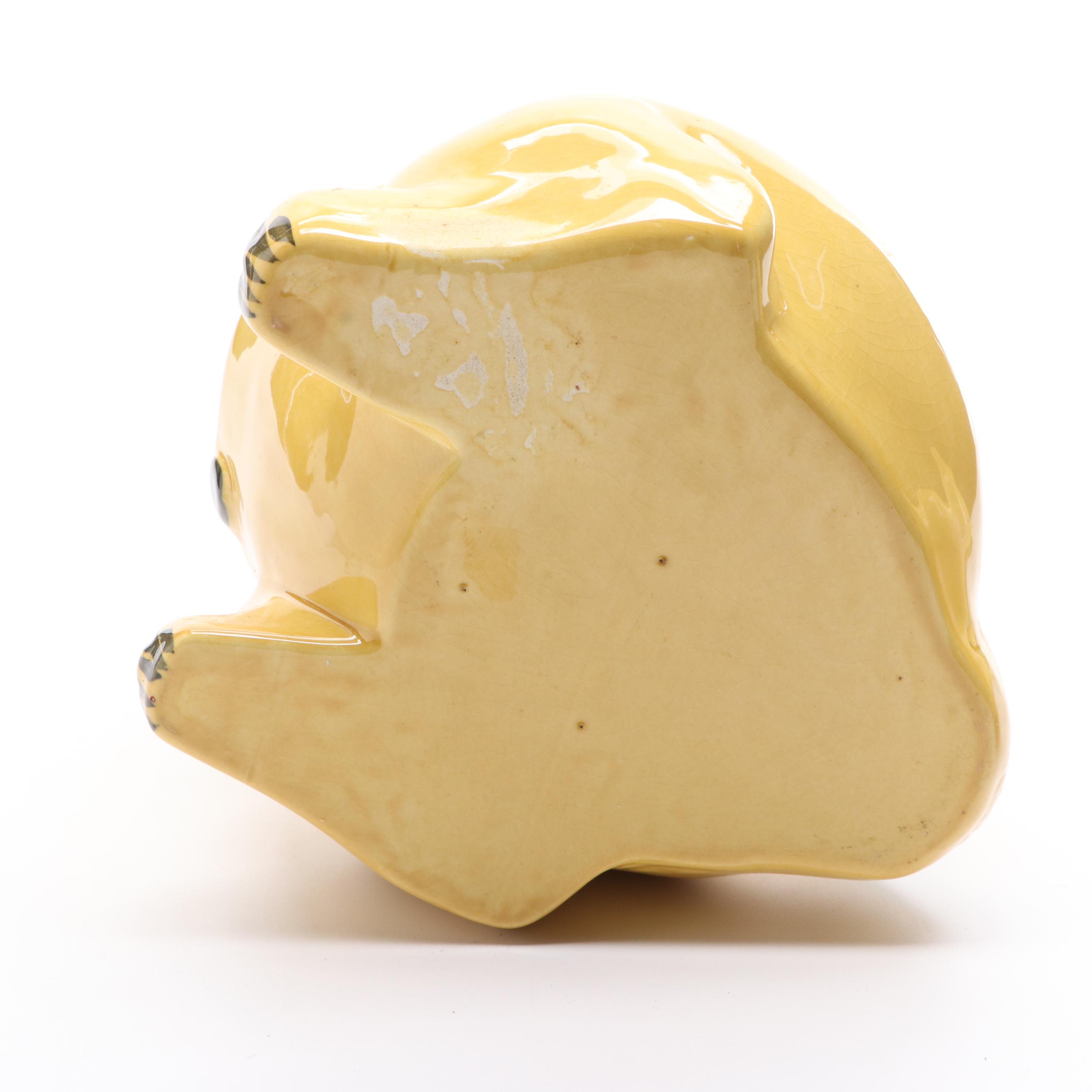 Ceramic Dapper Cat Shaped Cookie Jar, Mid-20th Century