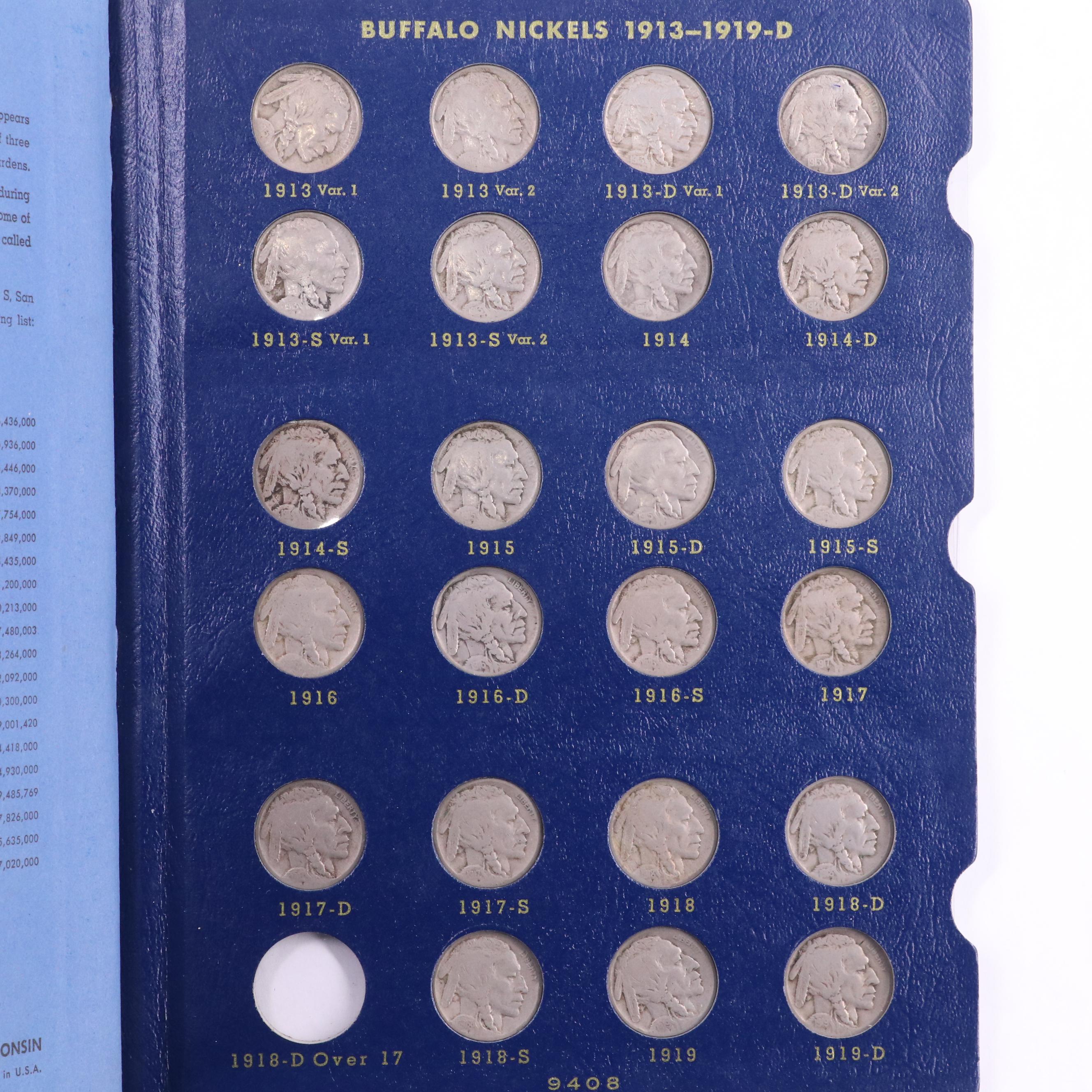 Complete Collection of Buffalo Nickels, No Overdate or Three Legged