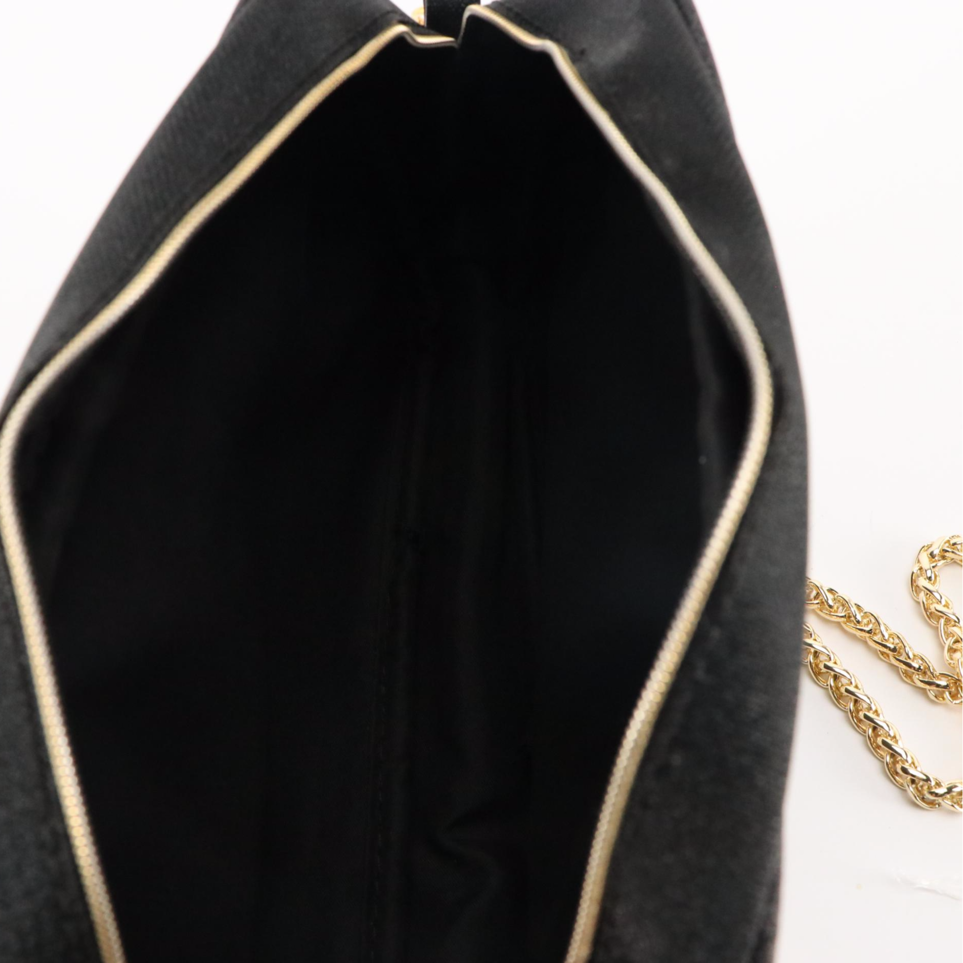 Chanel Limited Edition Black Glitter and Gold Zip Crossbody with Chain Strap