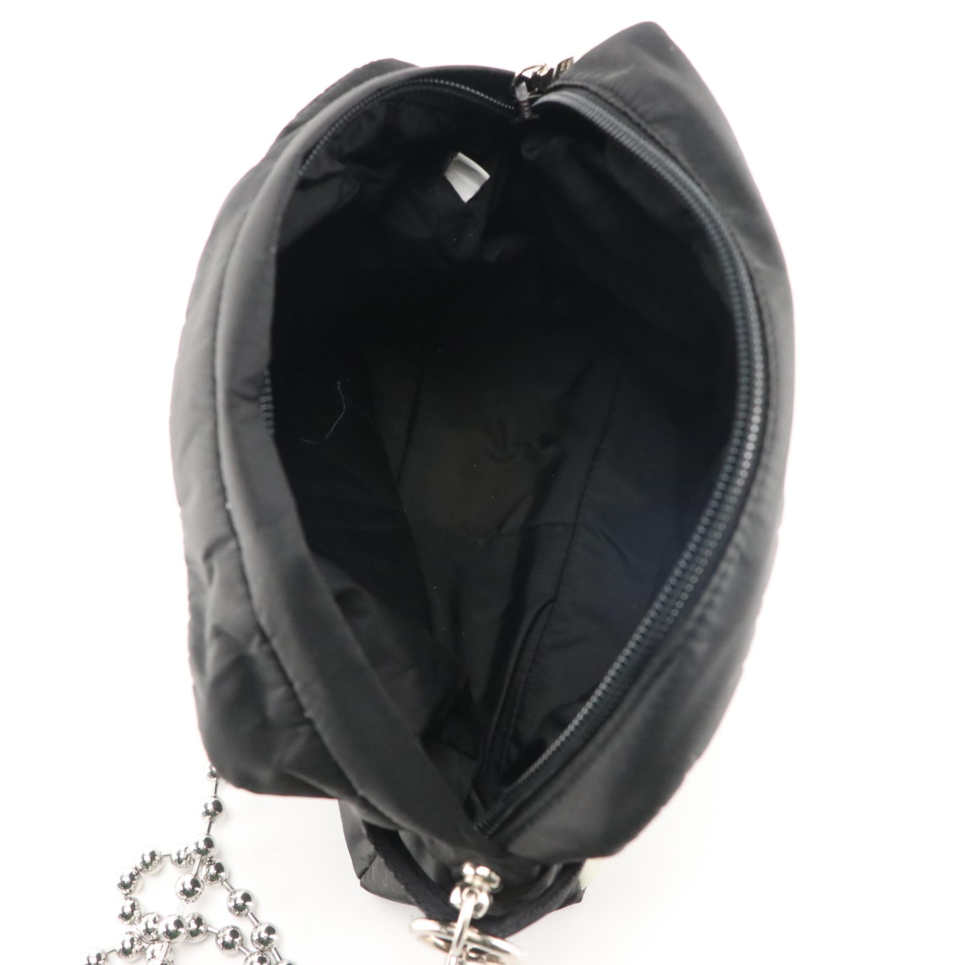 Prada Sport Tessuto Nylon and Vinyl Zip Pouch Crossbody with Ball Chain Strap