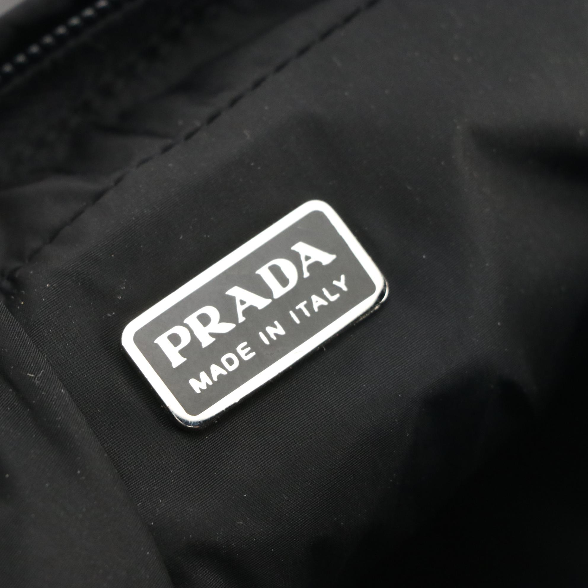 Prada Sport Tessuto Nylon and Vinyl Zip Pouch Crossbody with Ball Chain Strap