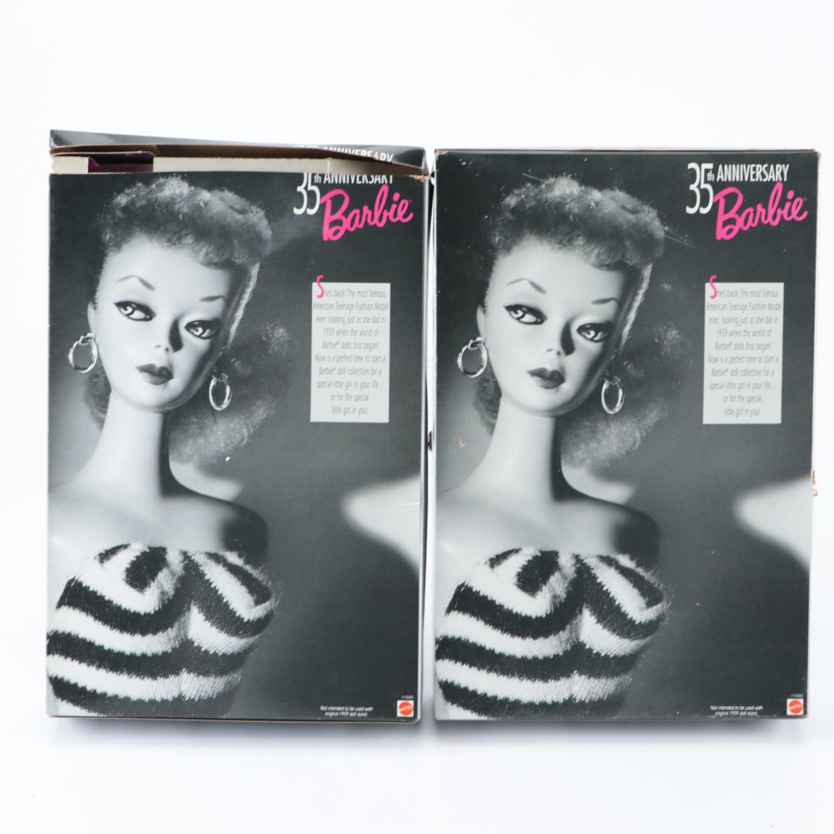 Mattel "35th Anniversary Barbie" with Barbie Doll Cases