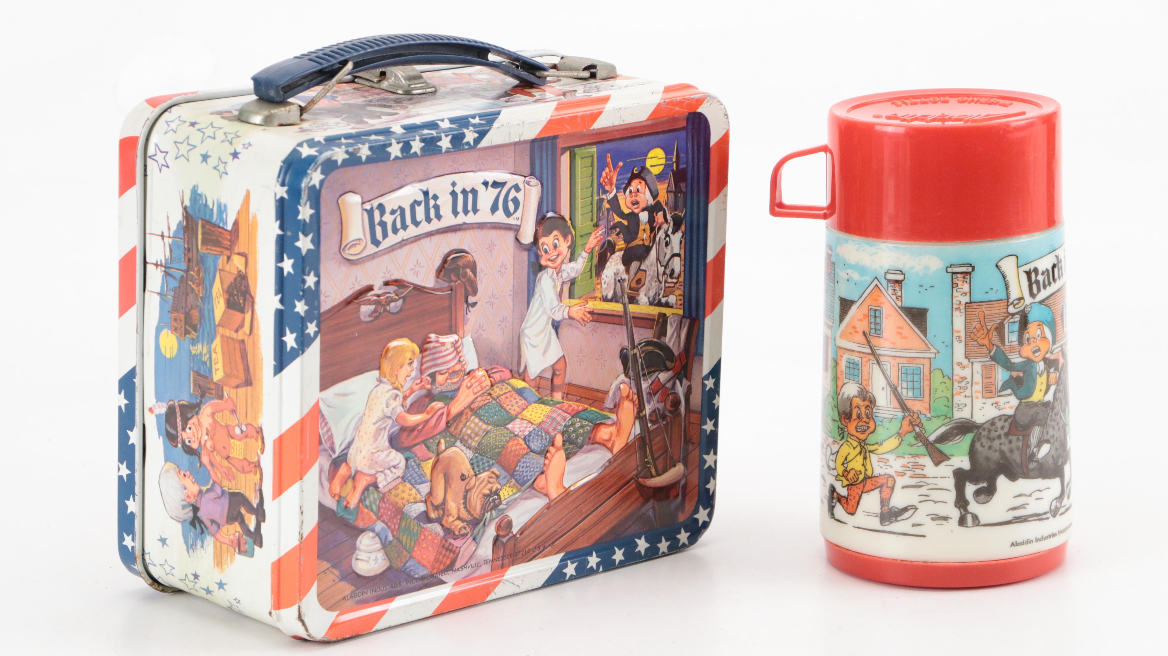 Aladdin Walt Disney "America on Parade" and "Back in '76" Lunchboxes and Thermos