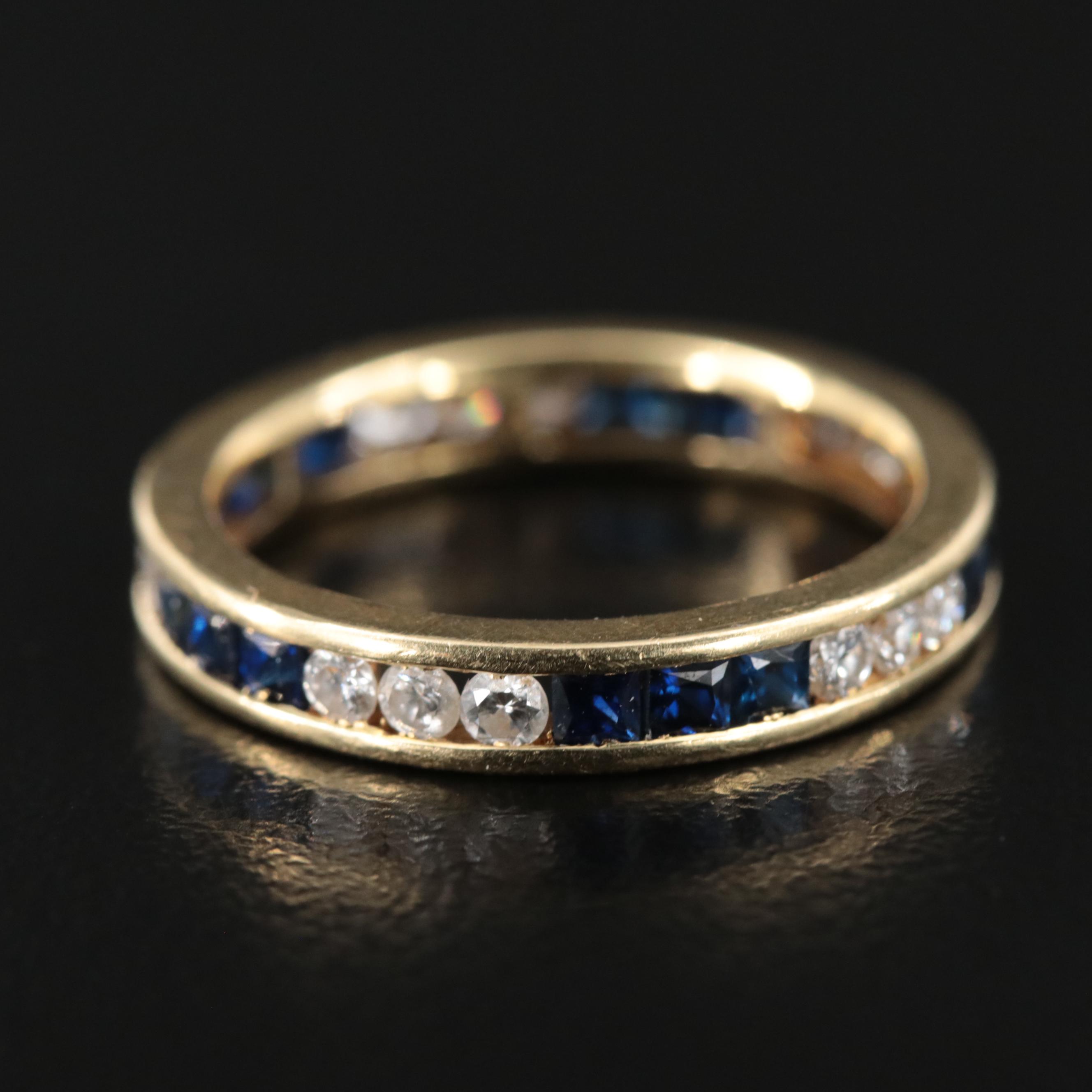 18K Diamond and Sapphire Band