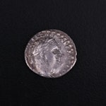 Ancient Roman Provincial AR Hemidrachm Coin of Titus, ca. 79 A.D.