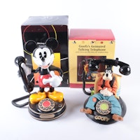 Mickey Mouse and Goofy Novelty Rotary Dial Telephones