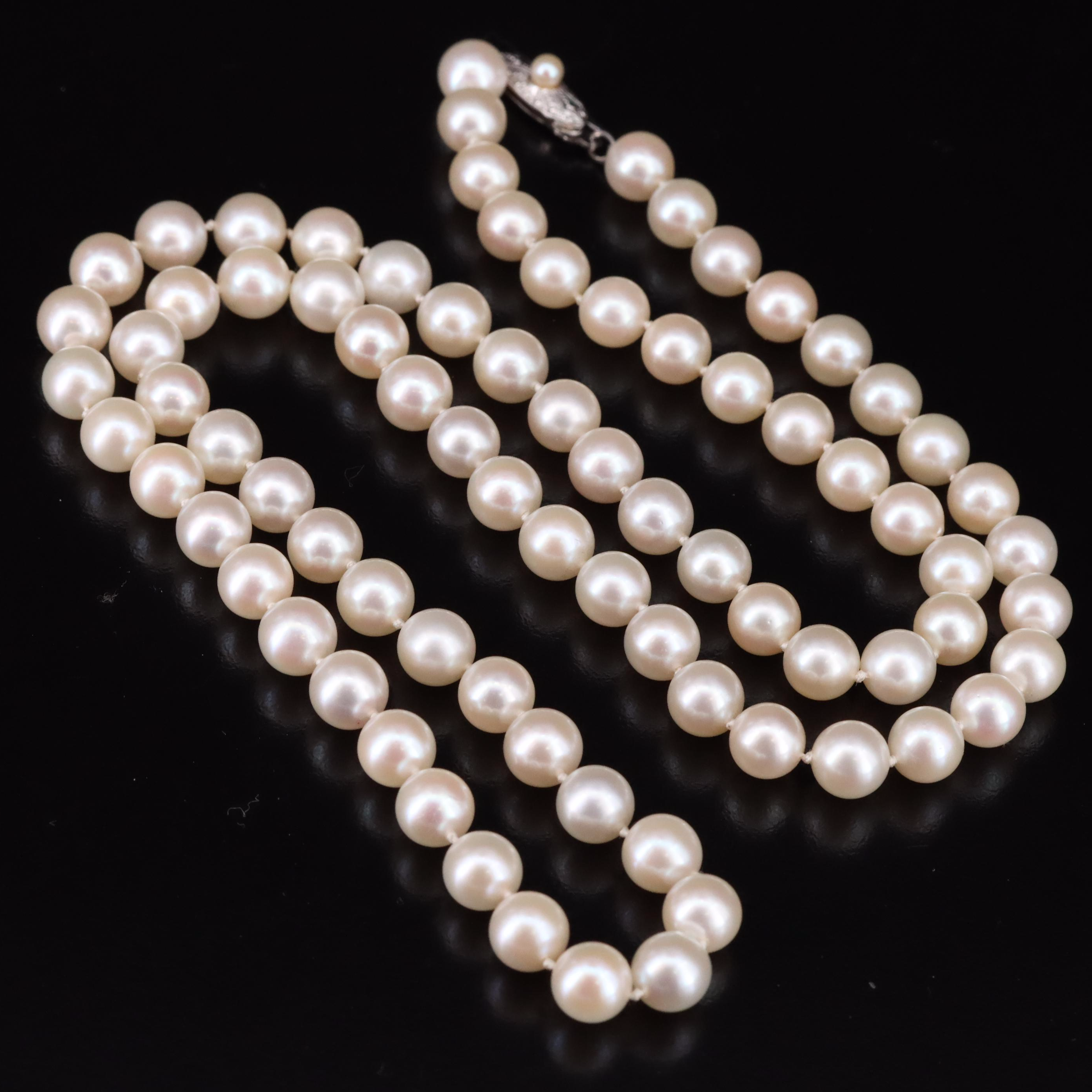 Mikimoto Pearl Necklace with 14K Clasp