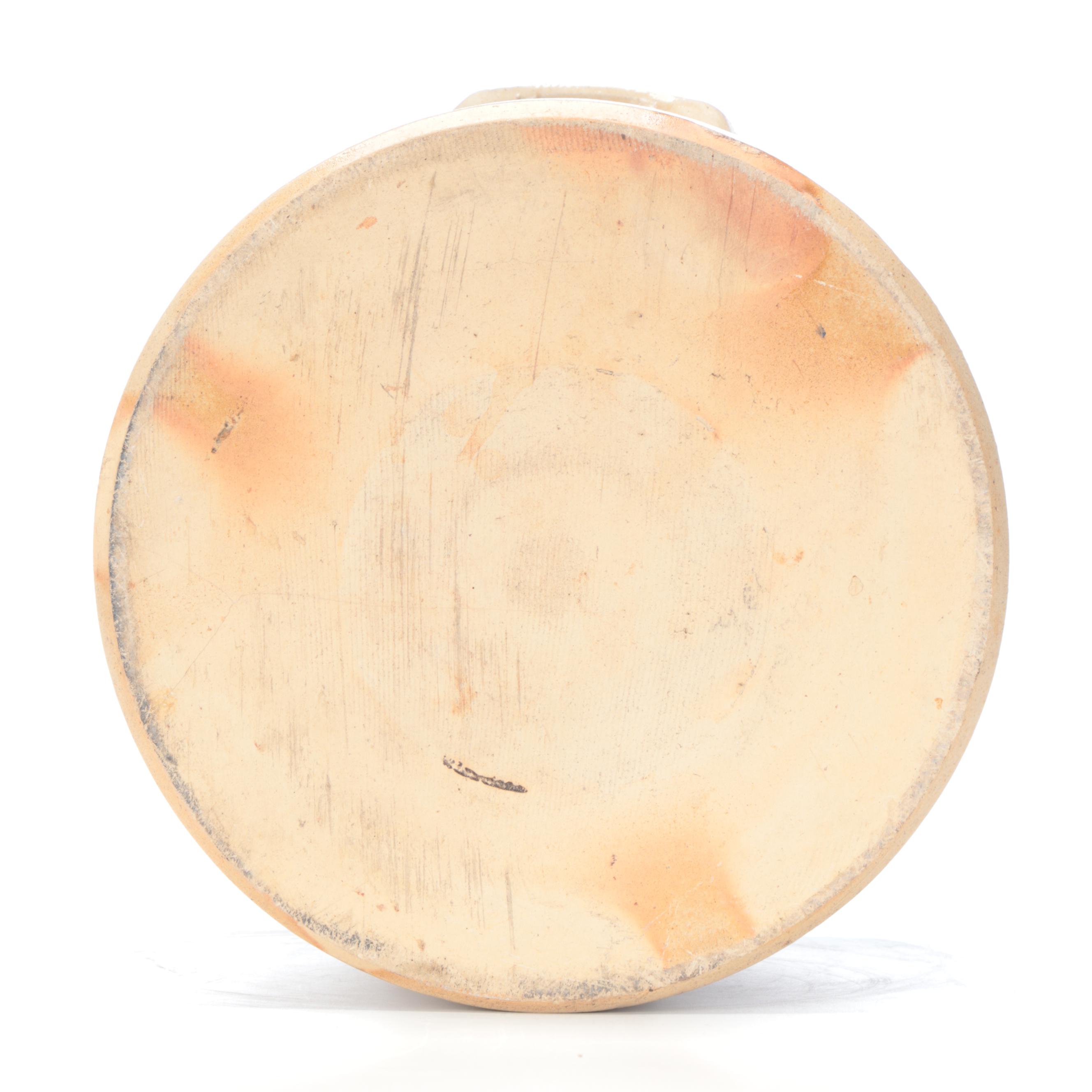 J A & C W Underwood Salt Glazed Stoneware Crock with Freehand Cobalt Design