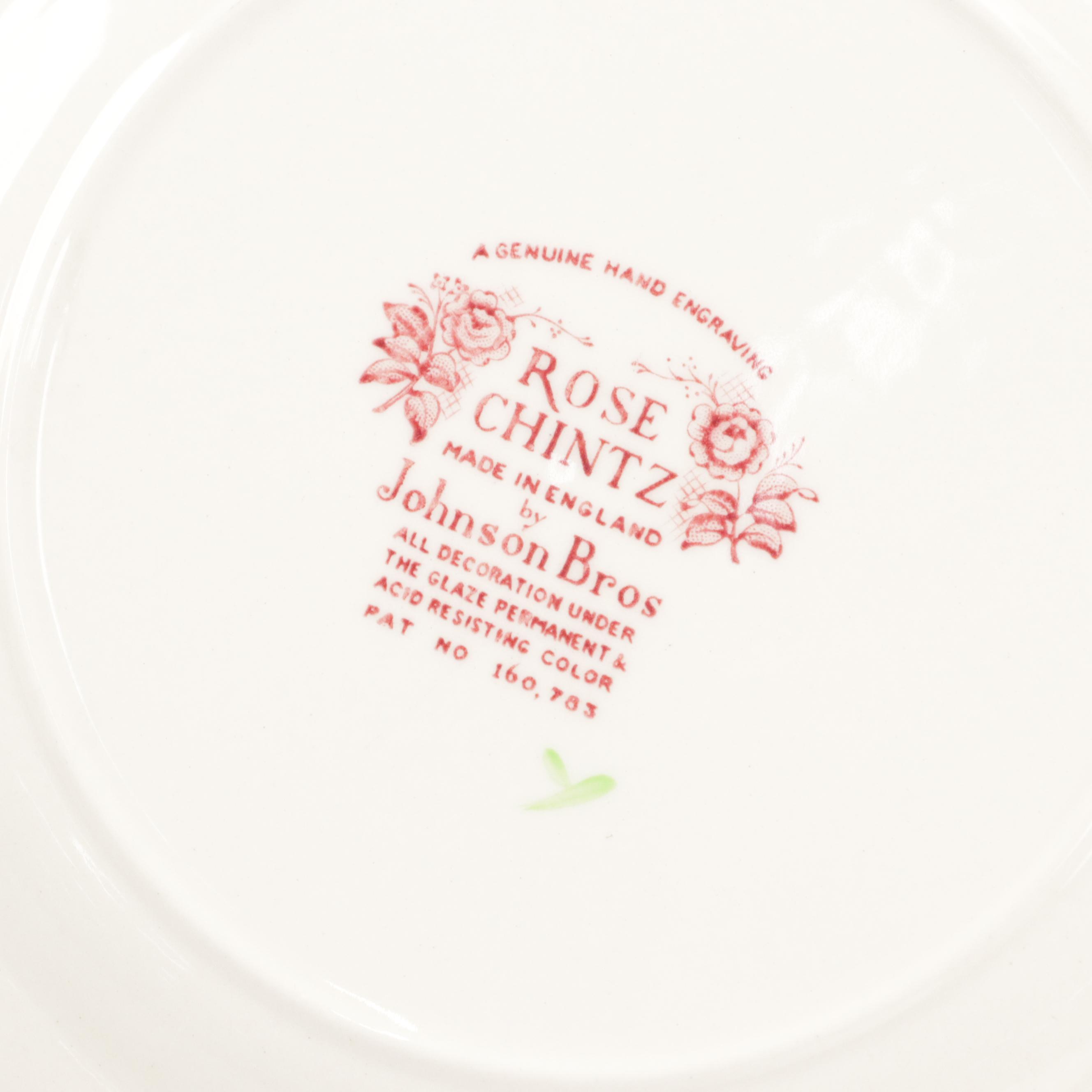 Johnson Bros "Rose Chintz" Dinnerware, Mid to Late 20th Century