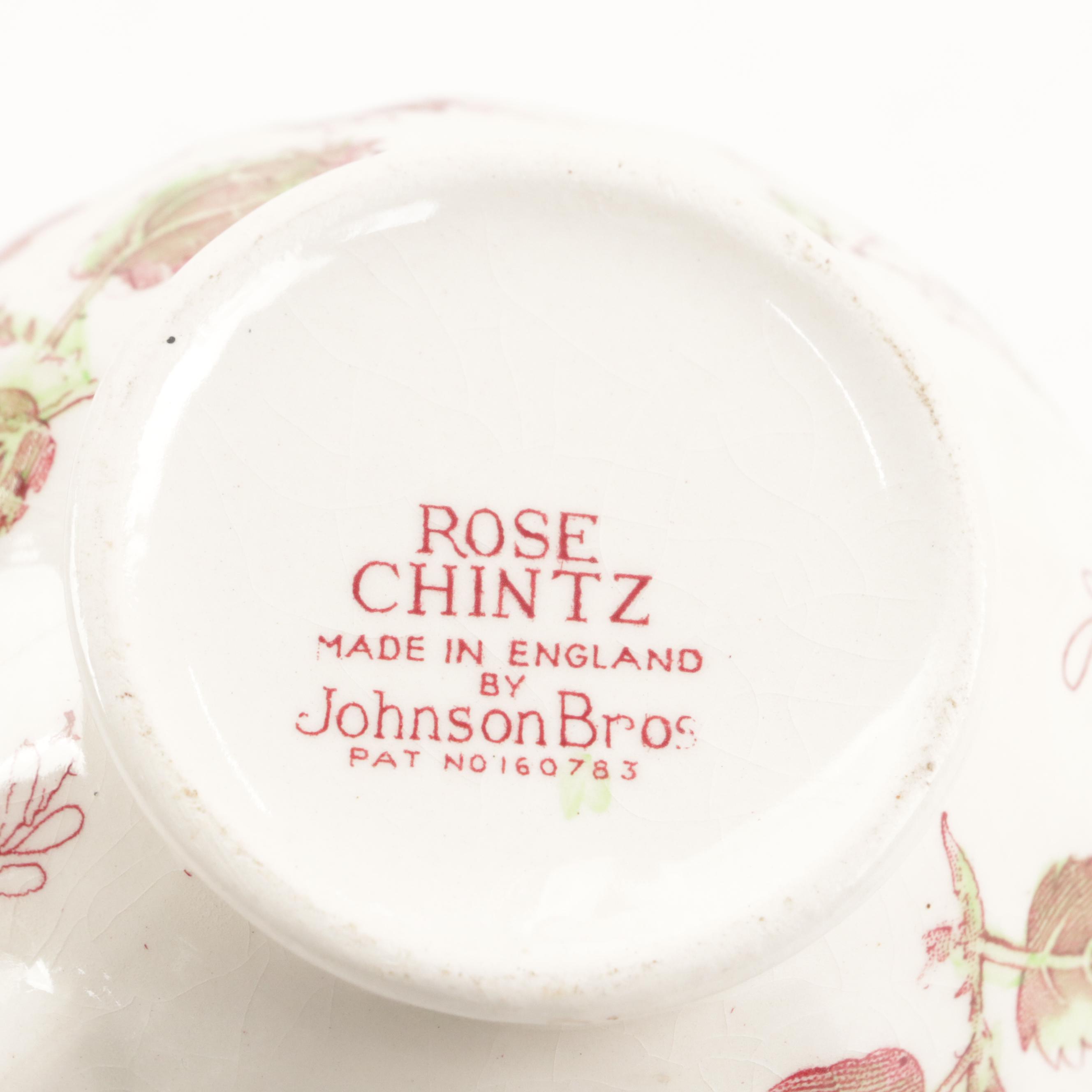 Johnson Bros "Rose Chintz" Dinnerware, Mid to Late 20th Century