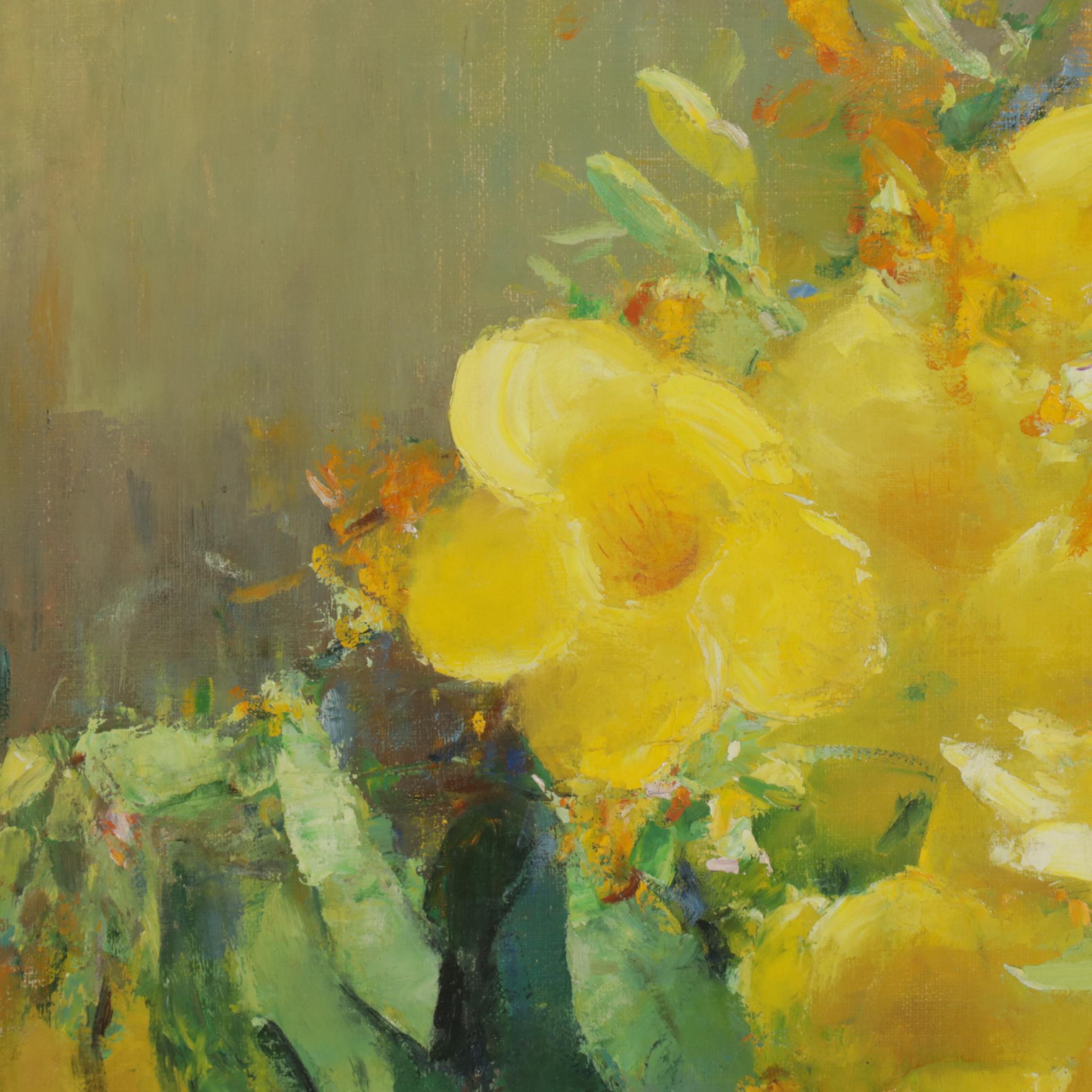 Anna S. Fisher Floral Still Life Oil Painting, Early to Mid 20th Century