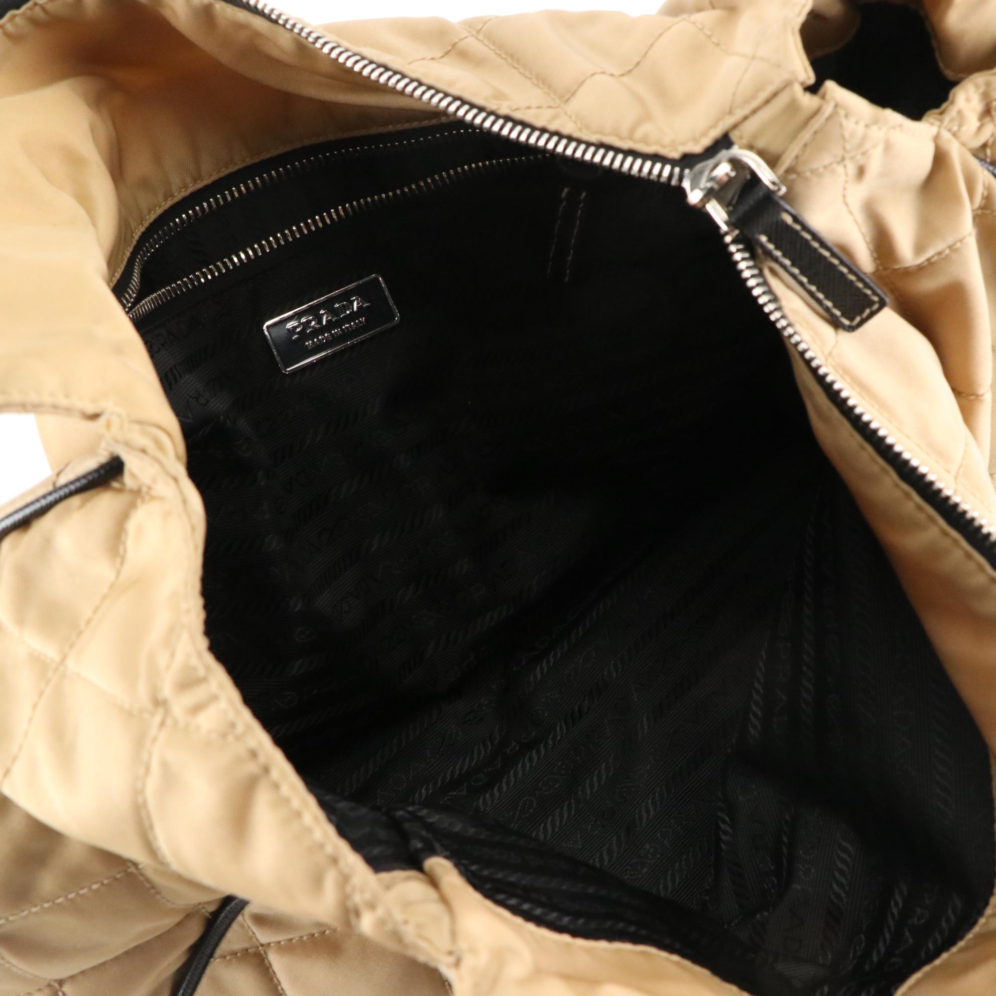 Prada Beige Tessuto Impuntu Tote Bag