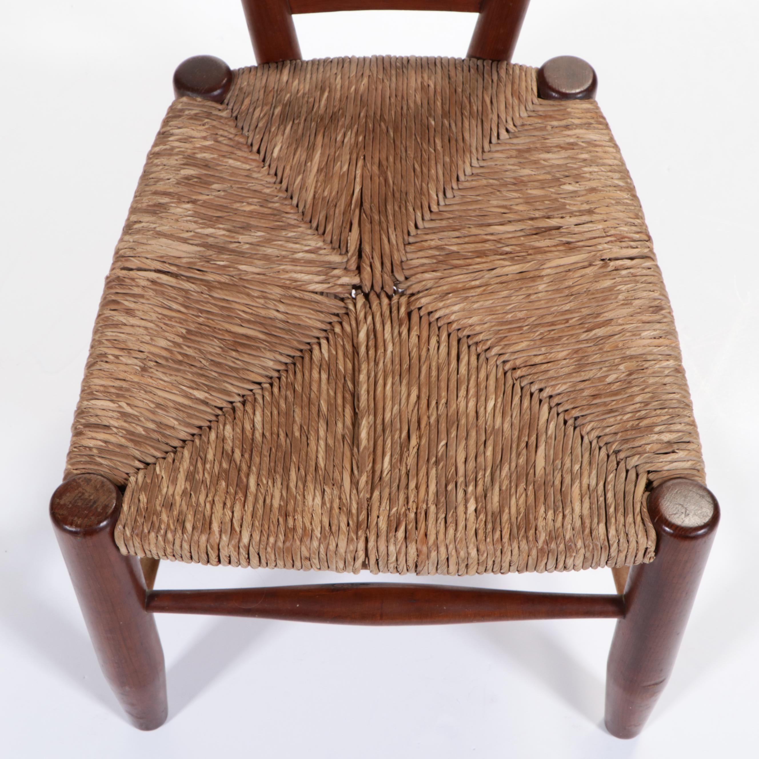 Modernist Pine and Rush Seat "Fireside" Chair, Manner of Gio Ponti