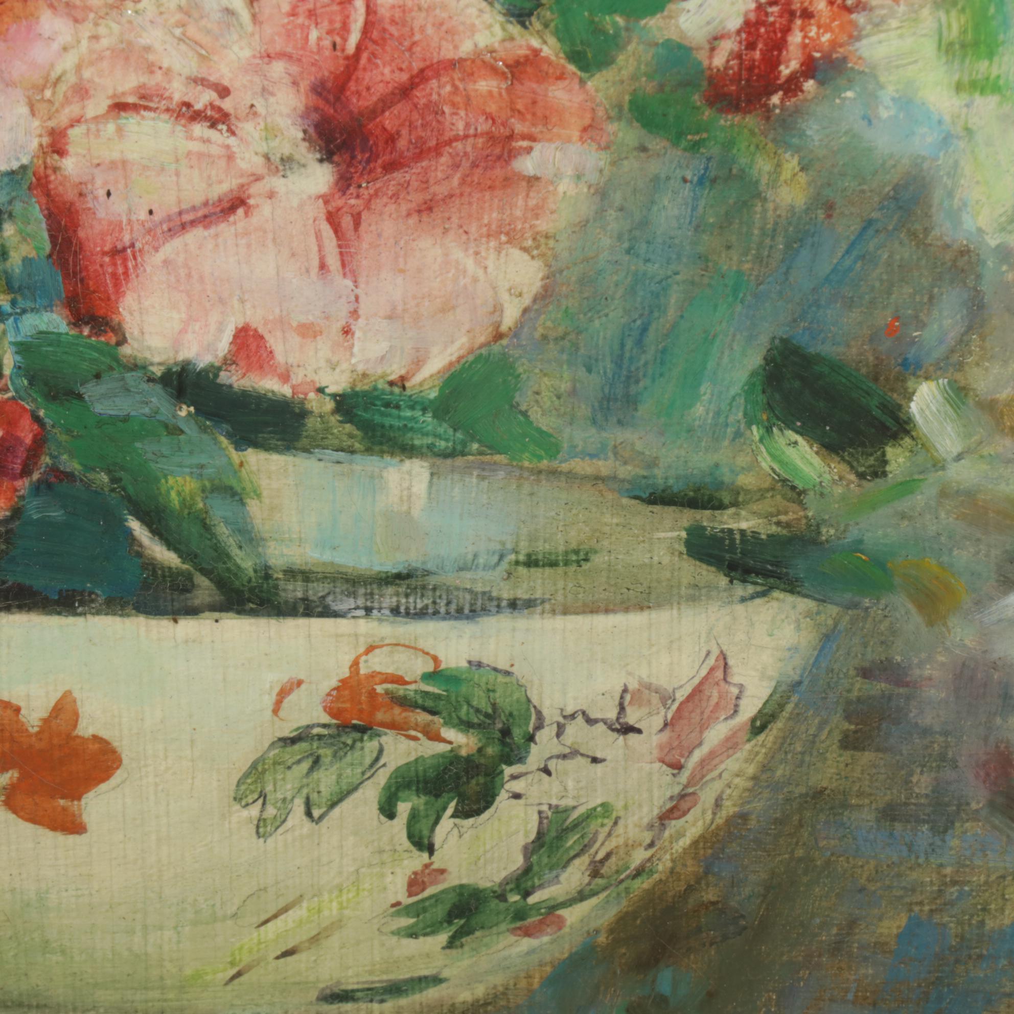 Anna S. Fisher Floral Still Life Oil Painting