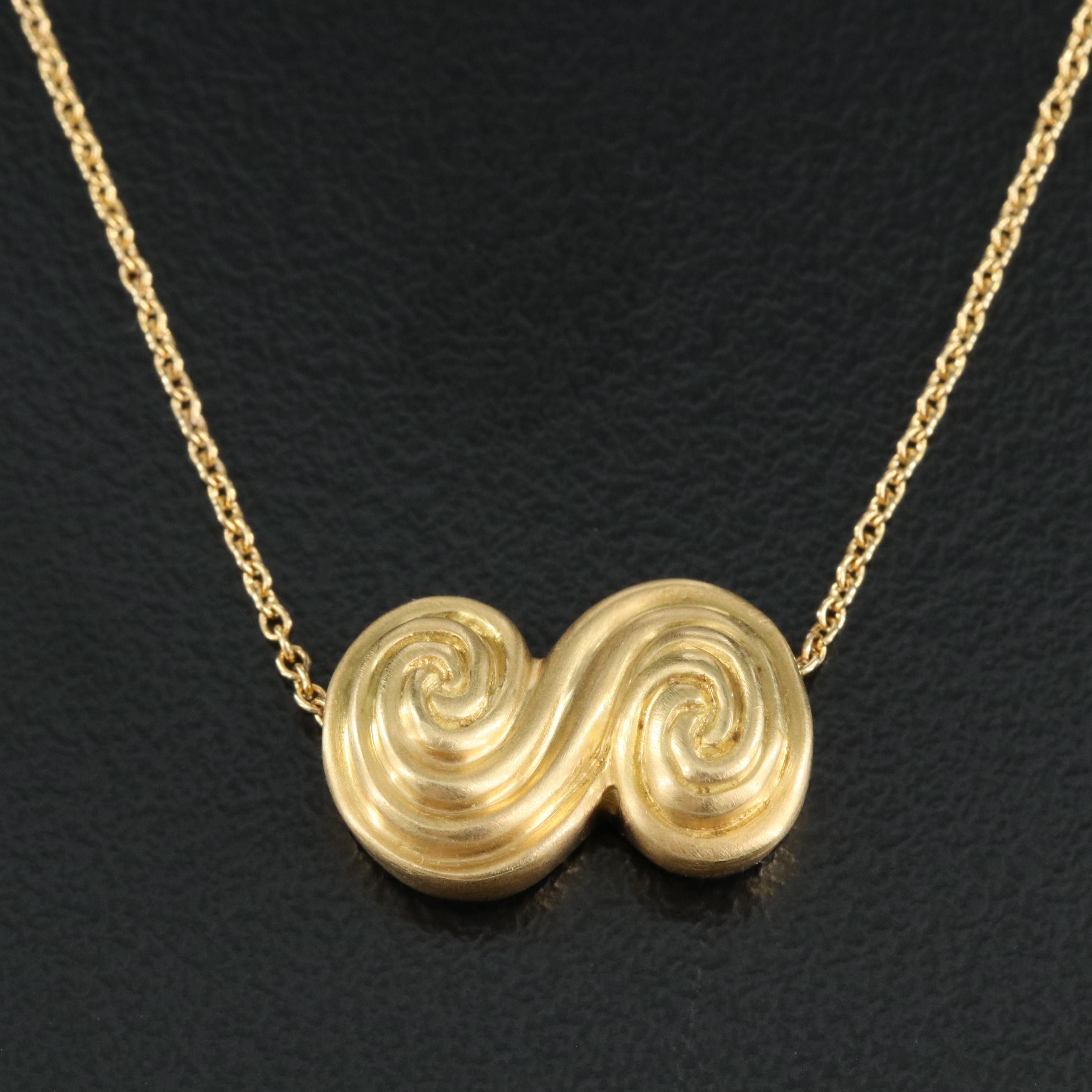 Tiffany & Co. "Spiro" 18K Swirl Necklace