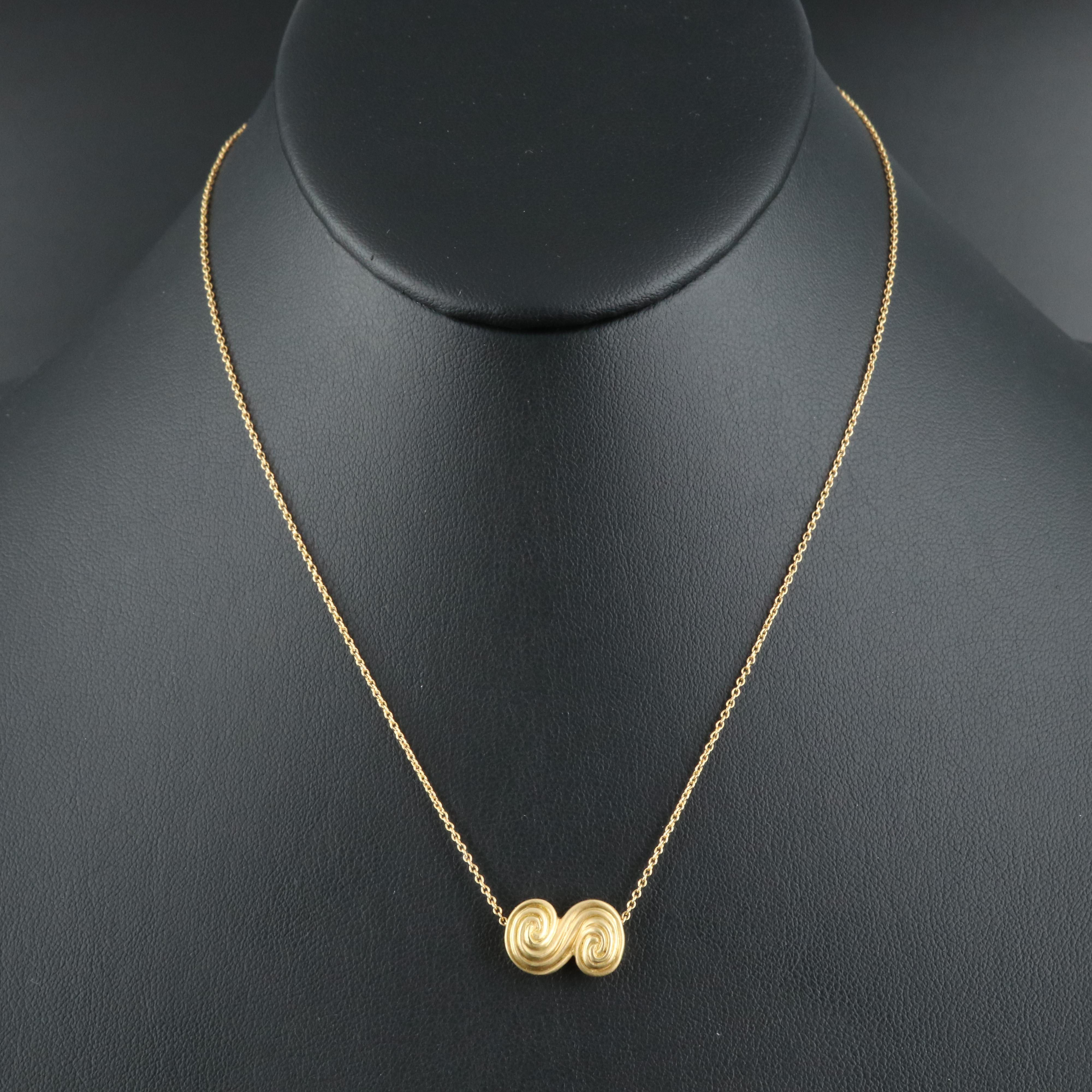 Tiffany & Co. "Spiro" 18K Swirl Necklace