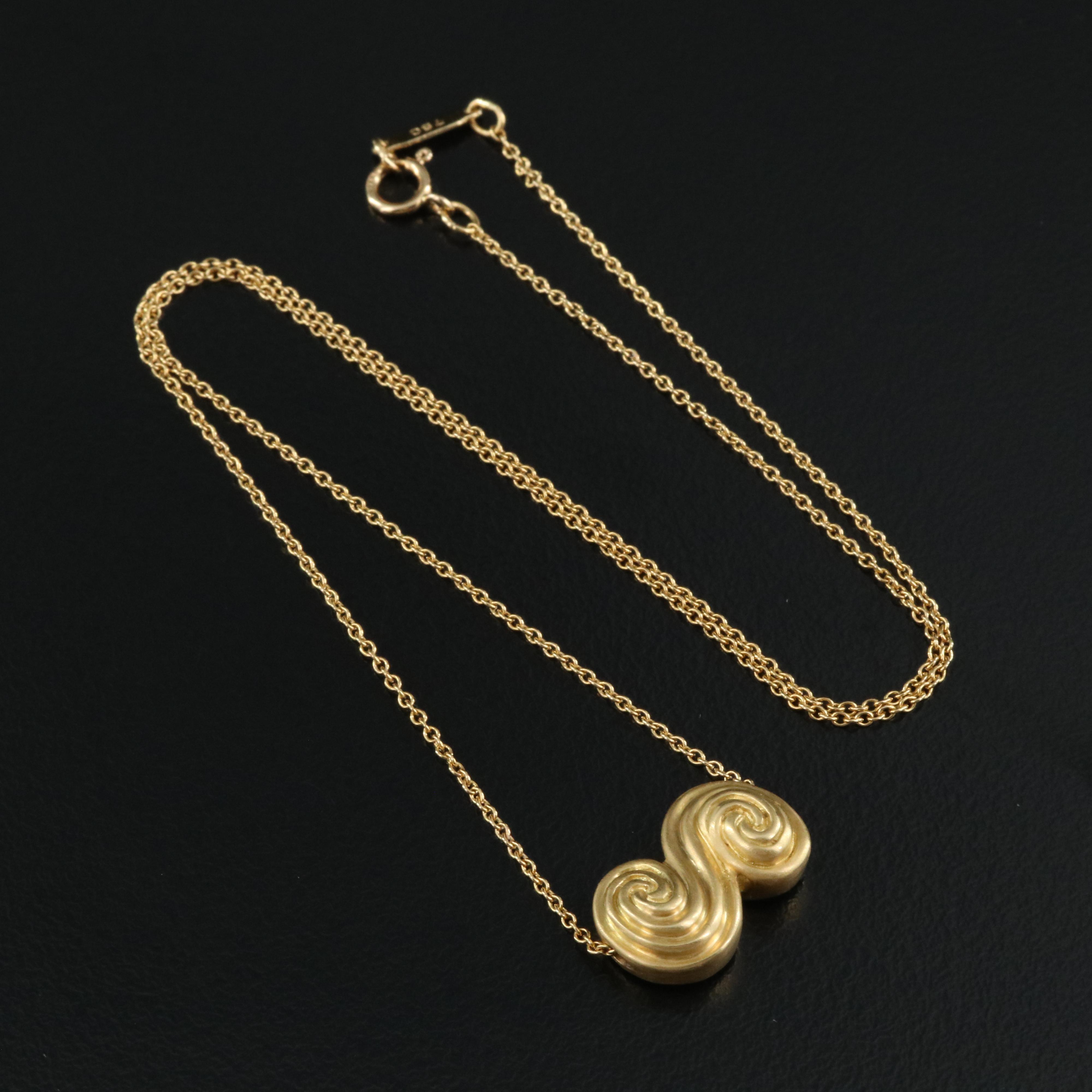Tiffany & Co. "Spiro" 18K Swirl Necklace