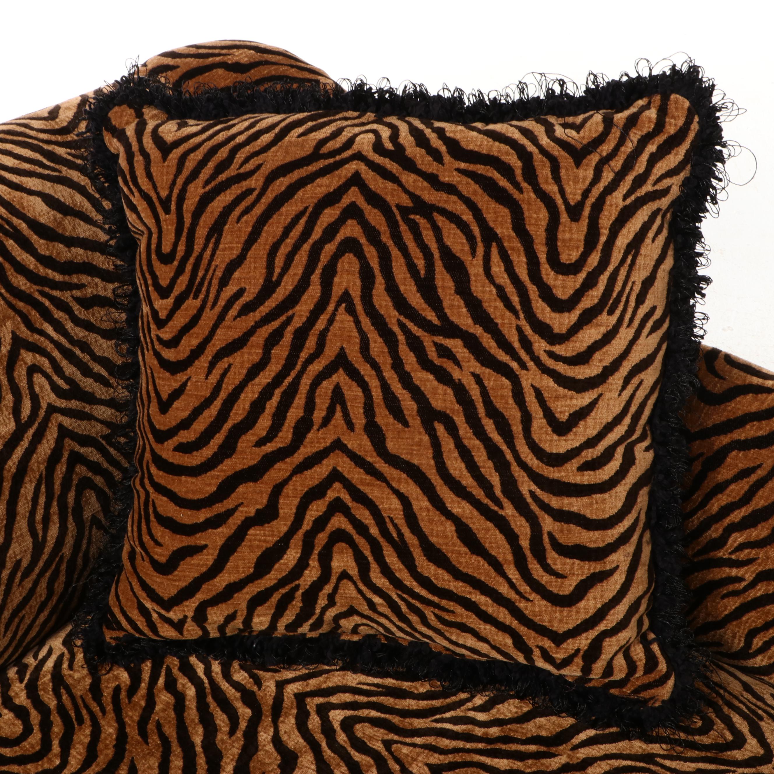 Havertys Tiger-Print Left-Arm-Facing Chaise Lounge