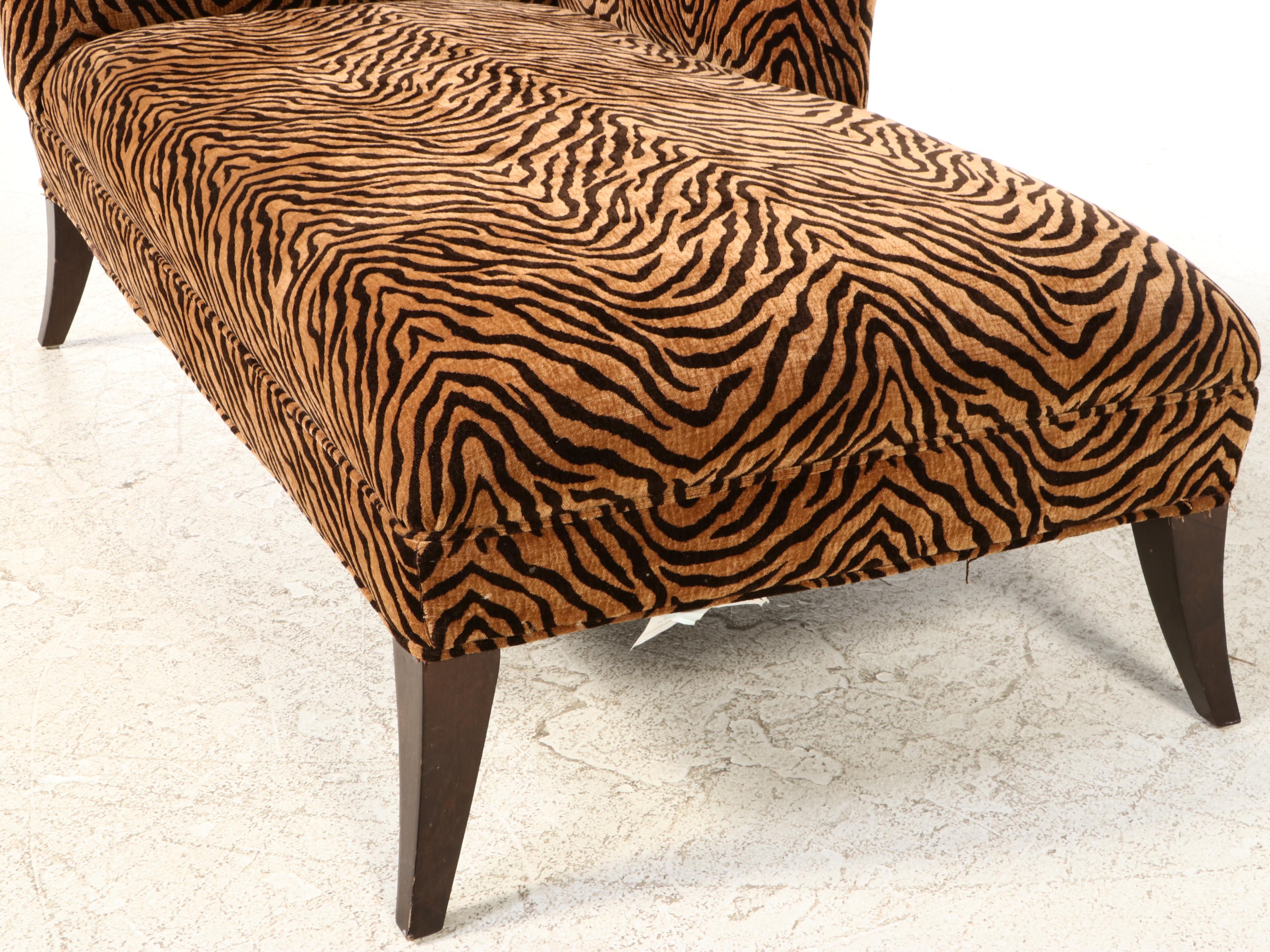 Havertys Tiger-Print Left-Arm-Facing Chaise Lounge