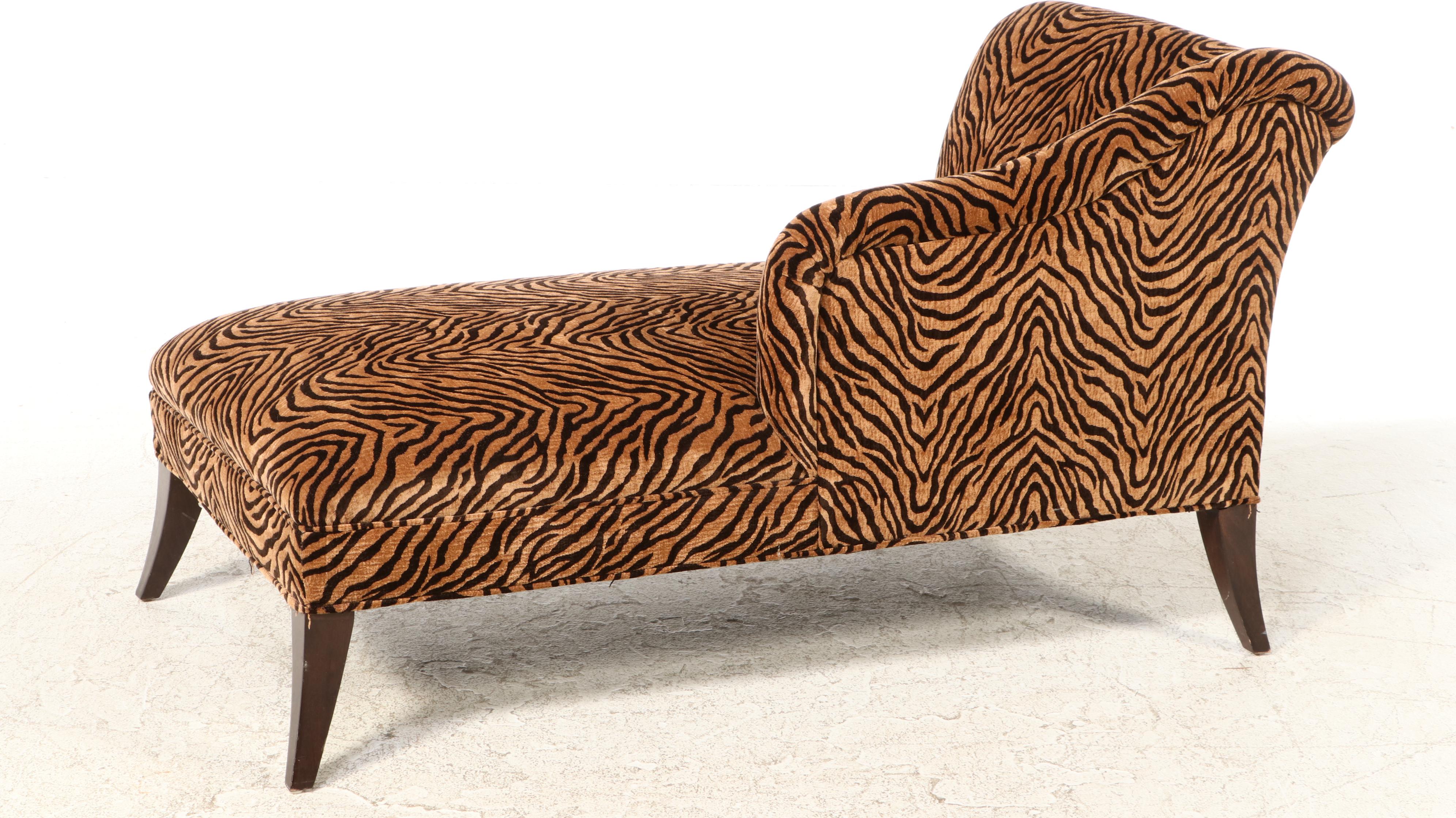 Havertys Tiger-Print Left-Arm-Facing Chaise Lounge