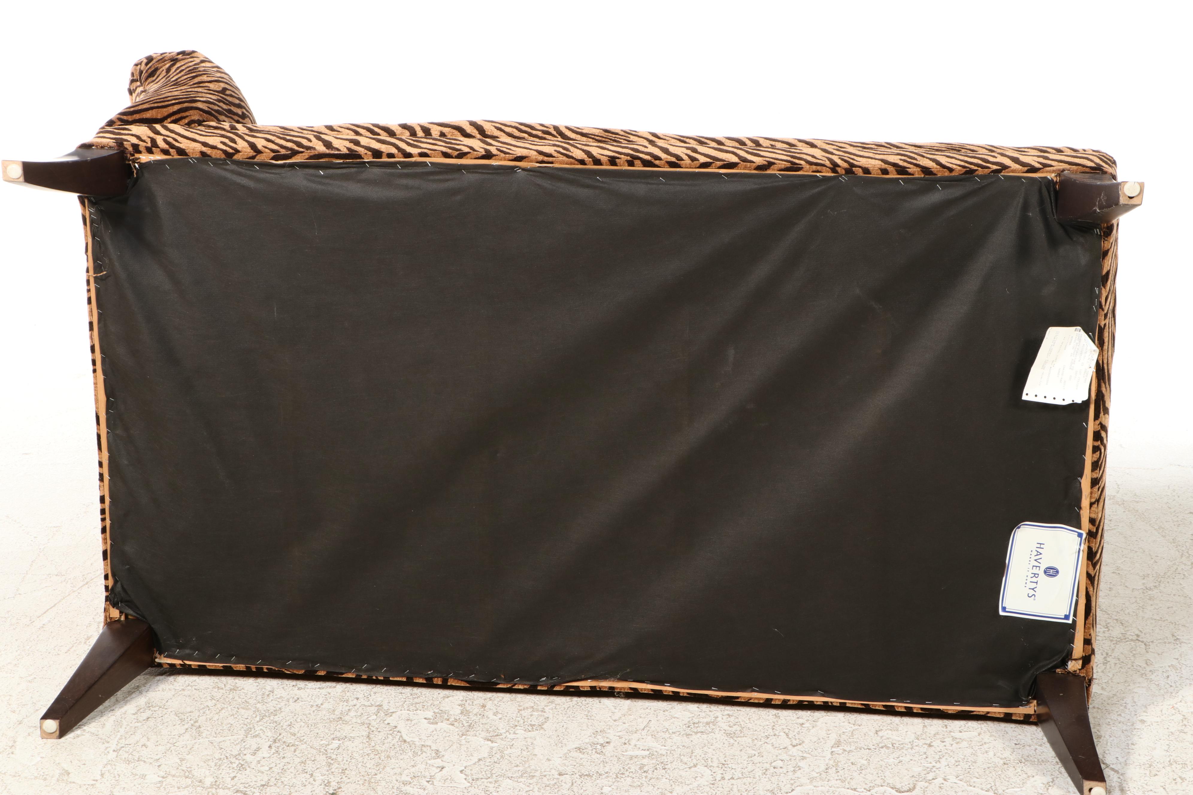 Havertys Tiger-Print Left-Arm-Facing Chaise Lounge