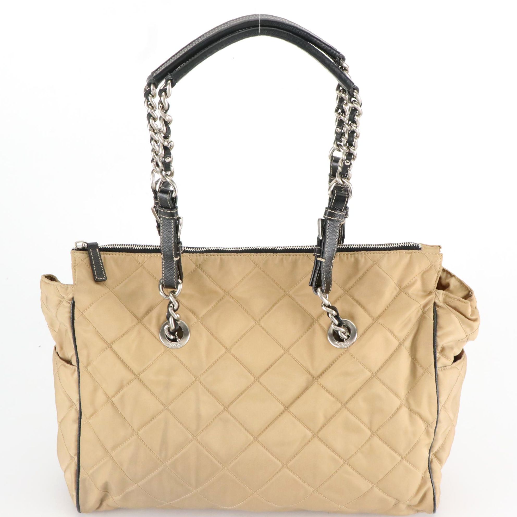 Prada Beige Tessuto Impuntu Tote Bag