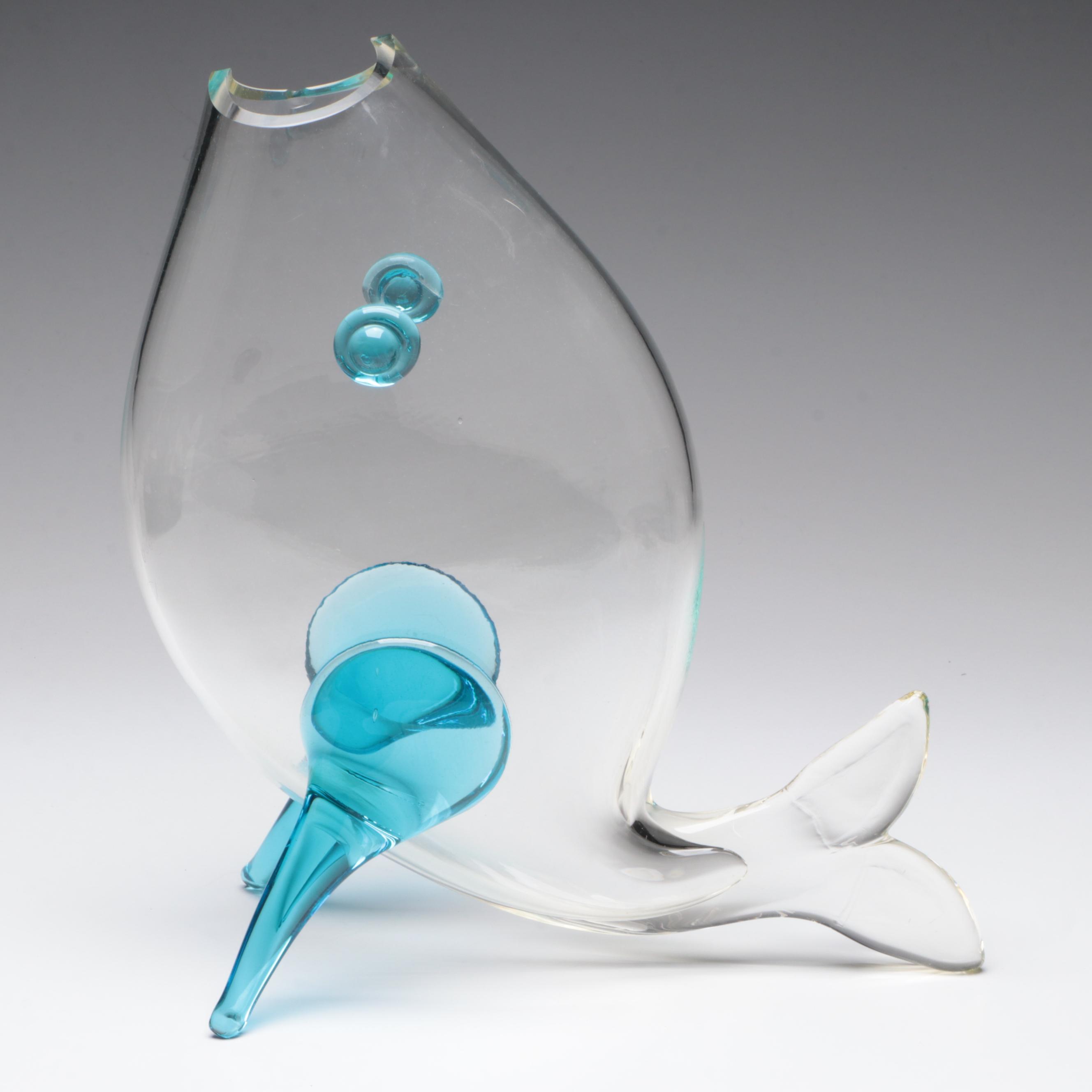 Art Glass Vase in the Form of a Fish