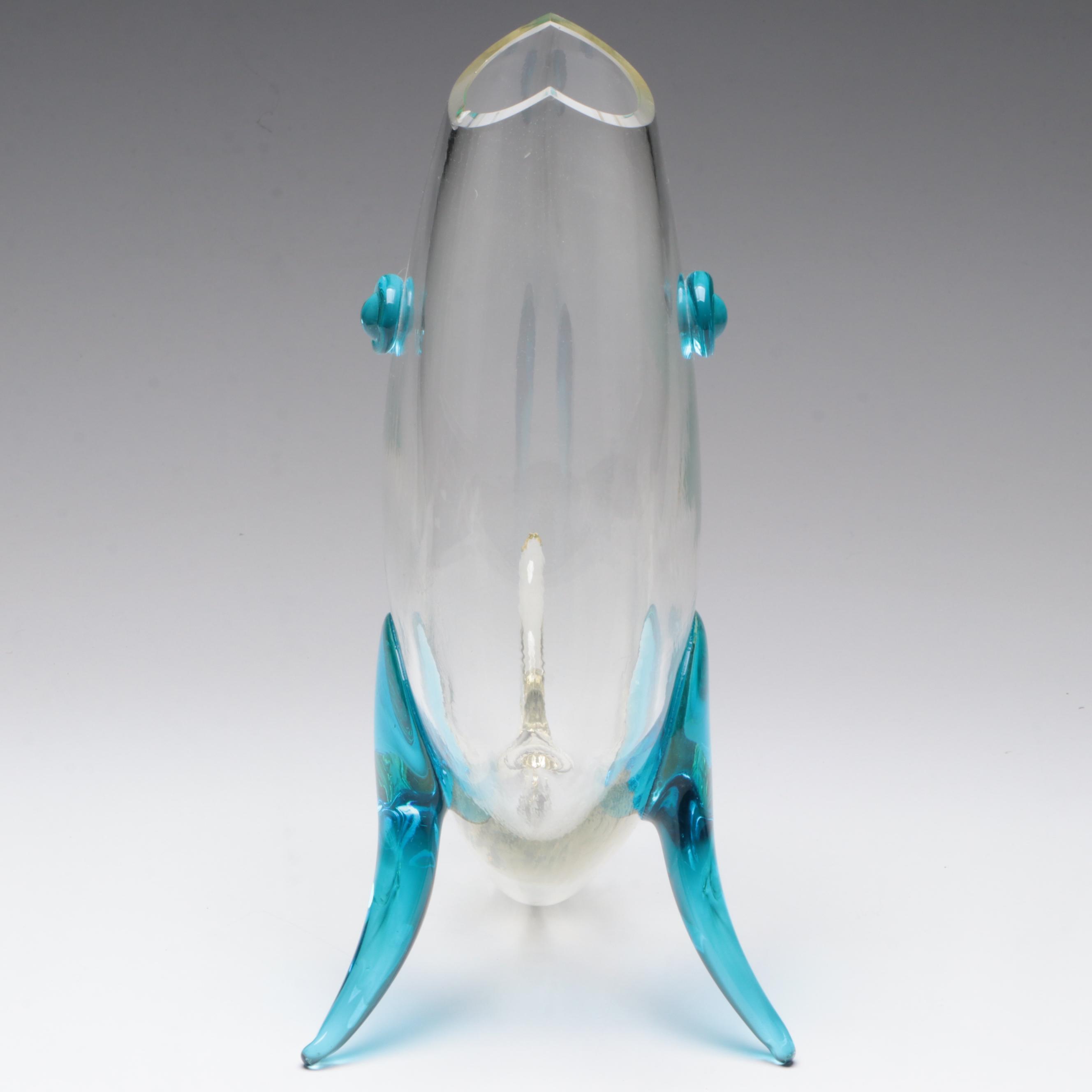 Art Glass Vase in the Form of a Fish