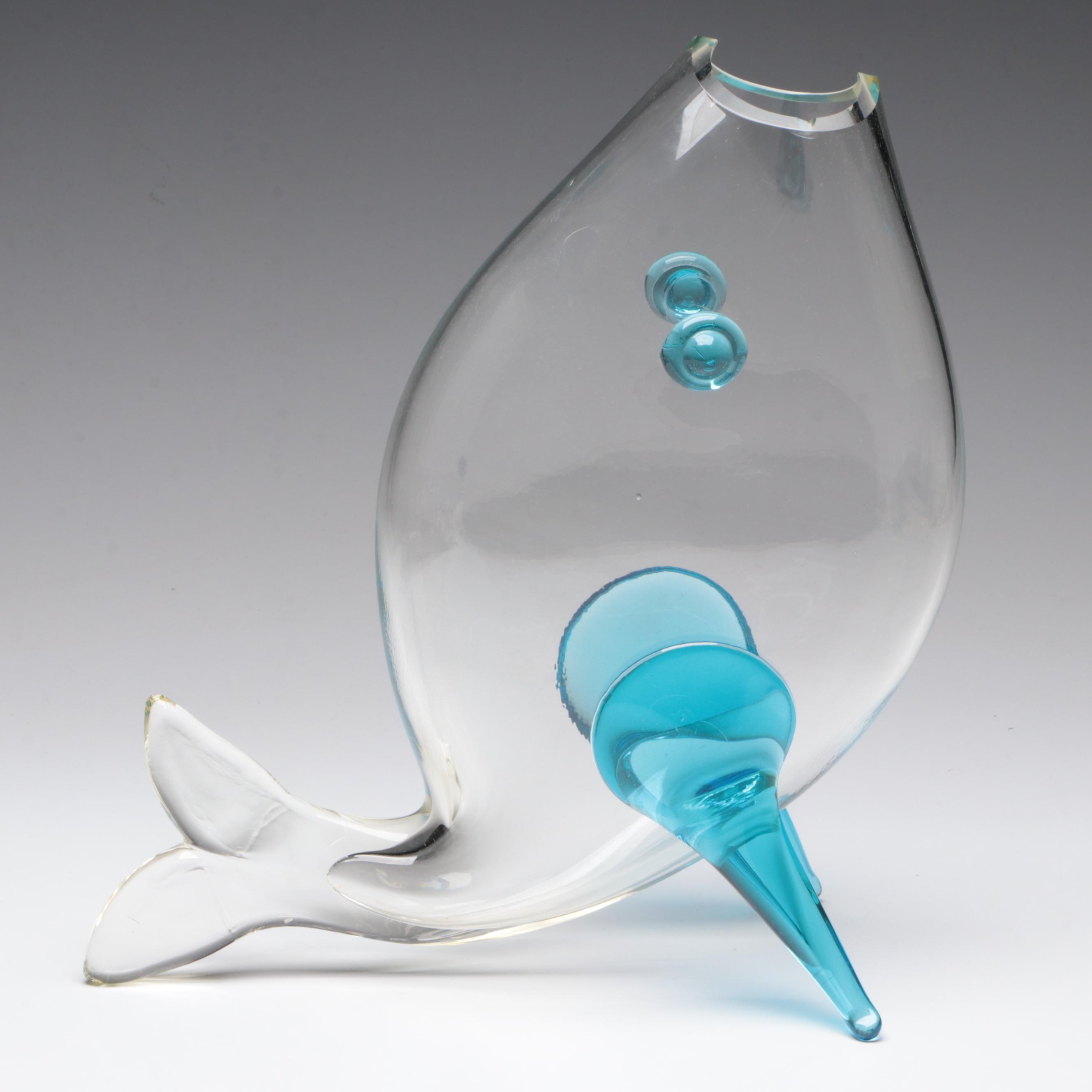 Art Glass Vase in the Form of a Fish