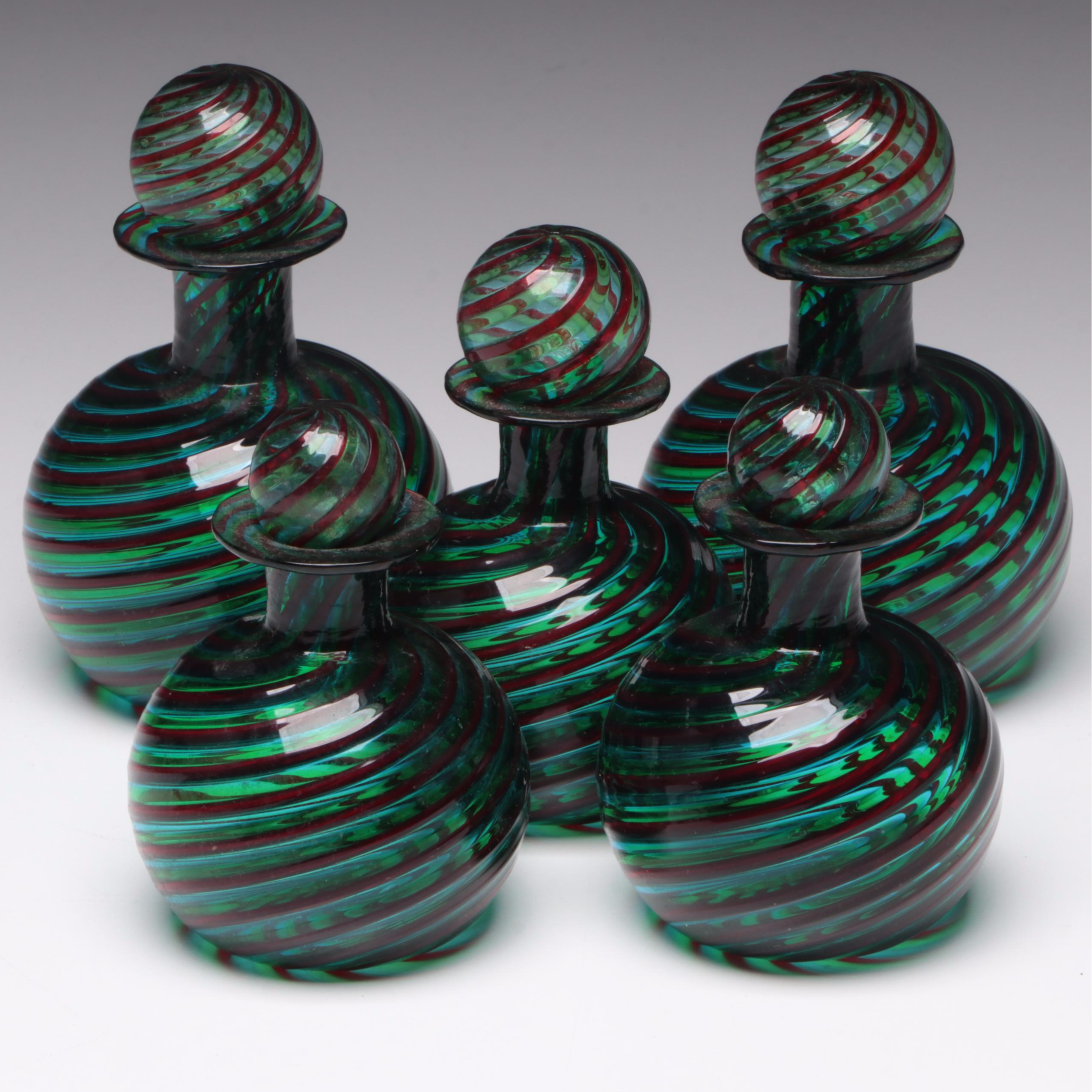 Swirled Glass Perfume Bottles