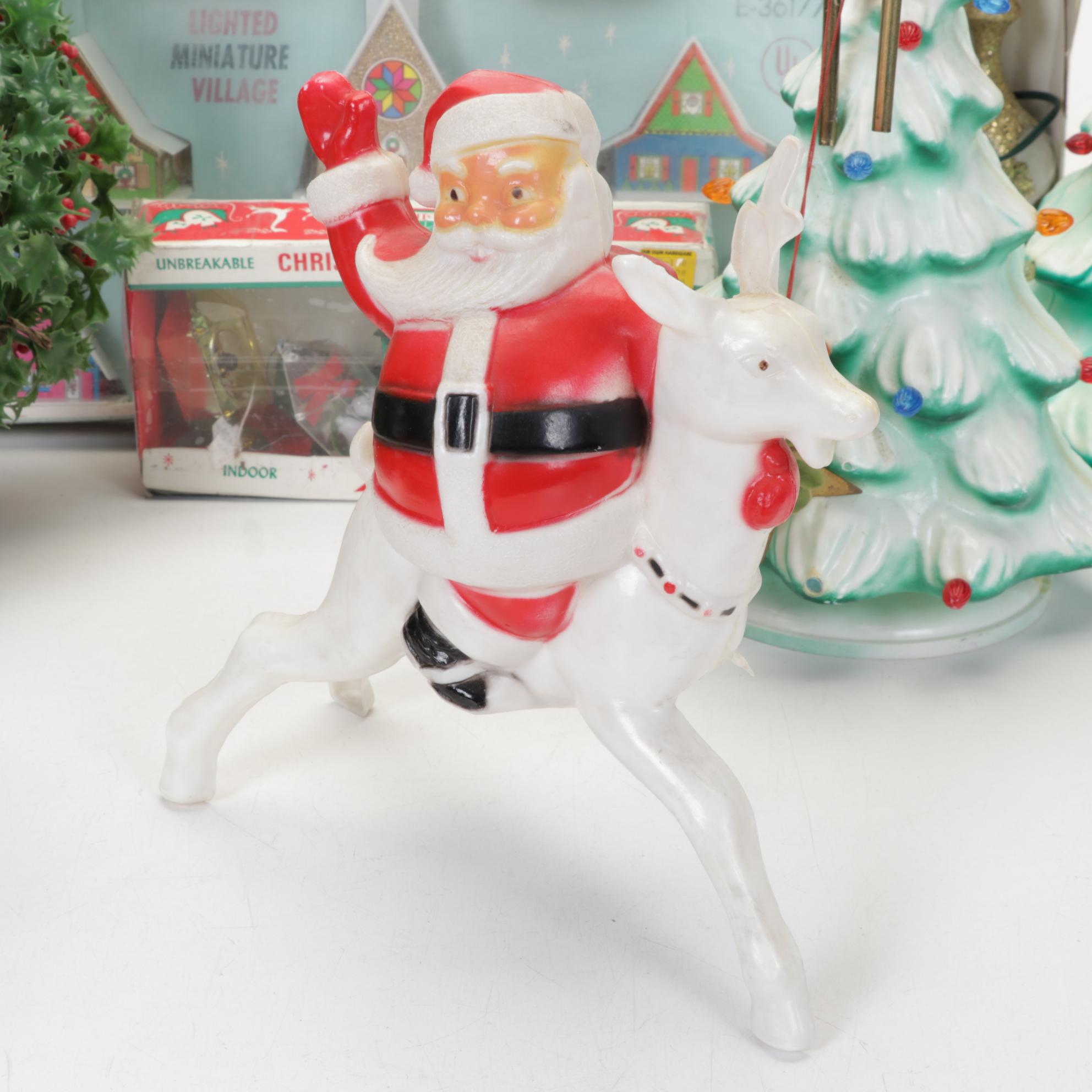 Assorted Table Top Christmas Decor, Ornaments, & More, Mid to Late 20th Century