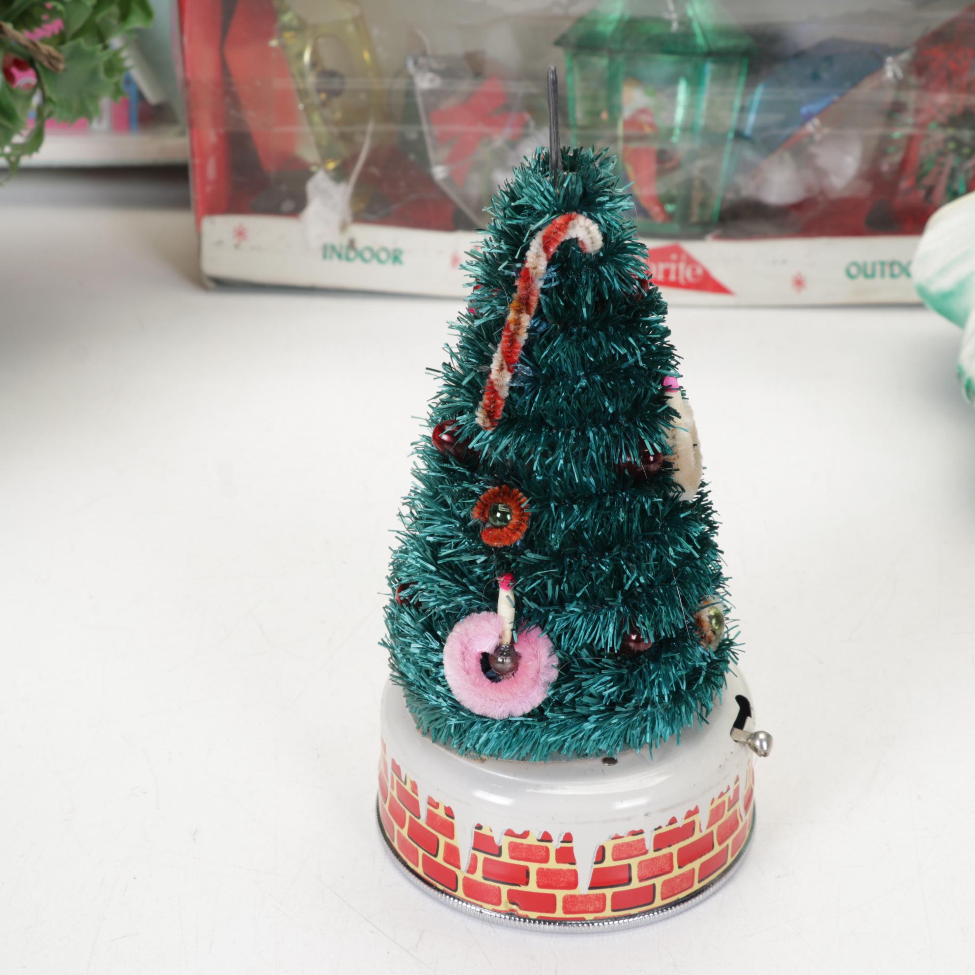 Assorted Table Top Christmas Decor, Ornaments, & More, Mid to Late 20th Century