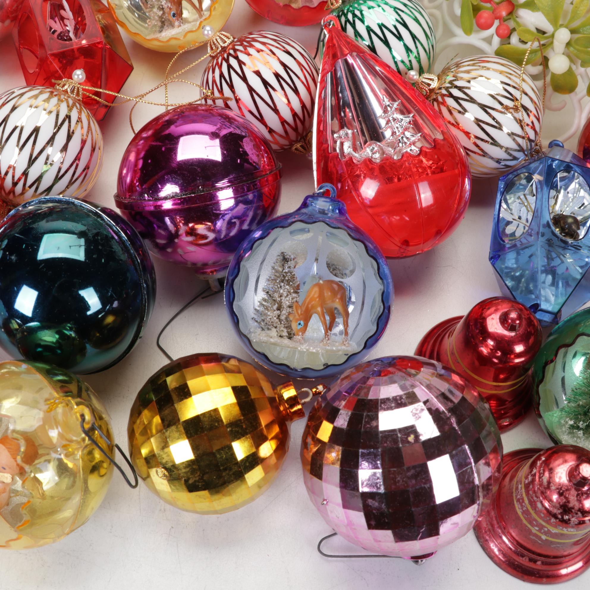 Assorted Table Top Christmas Decor, Ornaments, & More, Mid to Late 20th Century