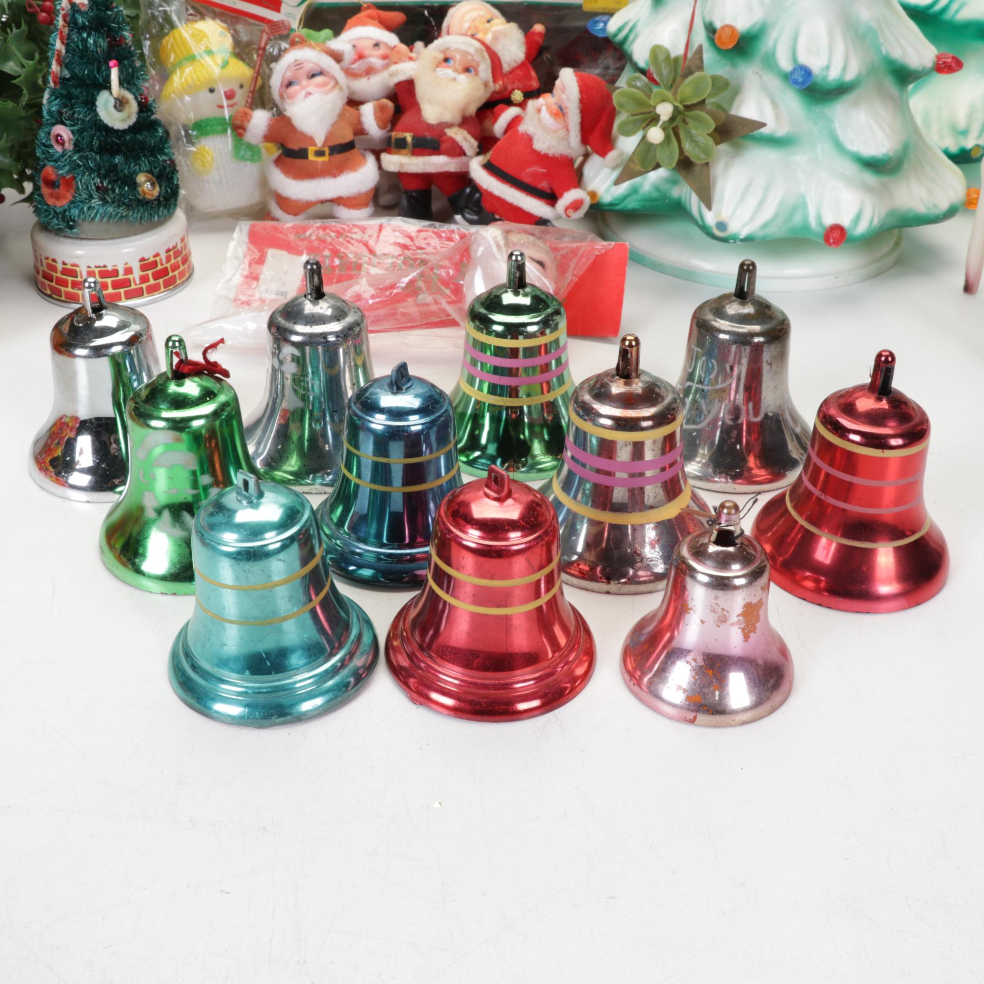 Assorted Table Top Christmas Decor, Ornaments, & More, Mid to Late 20th Century