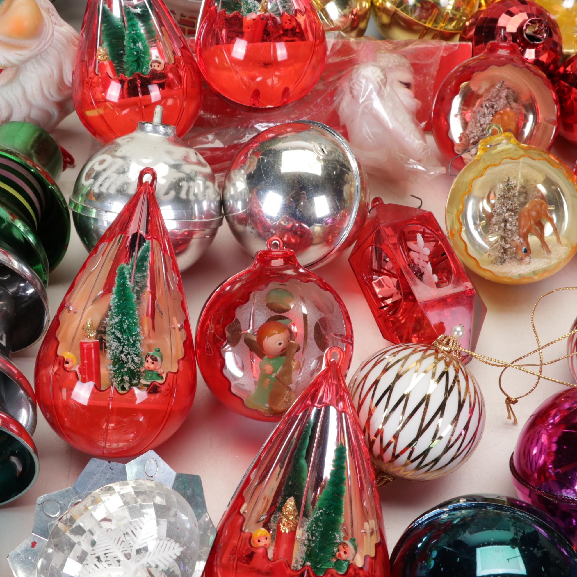 Assorted Table Top Christmas Decor, Ornaments, & More, Mid to Late 20th Century