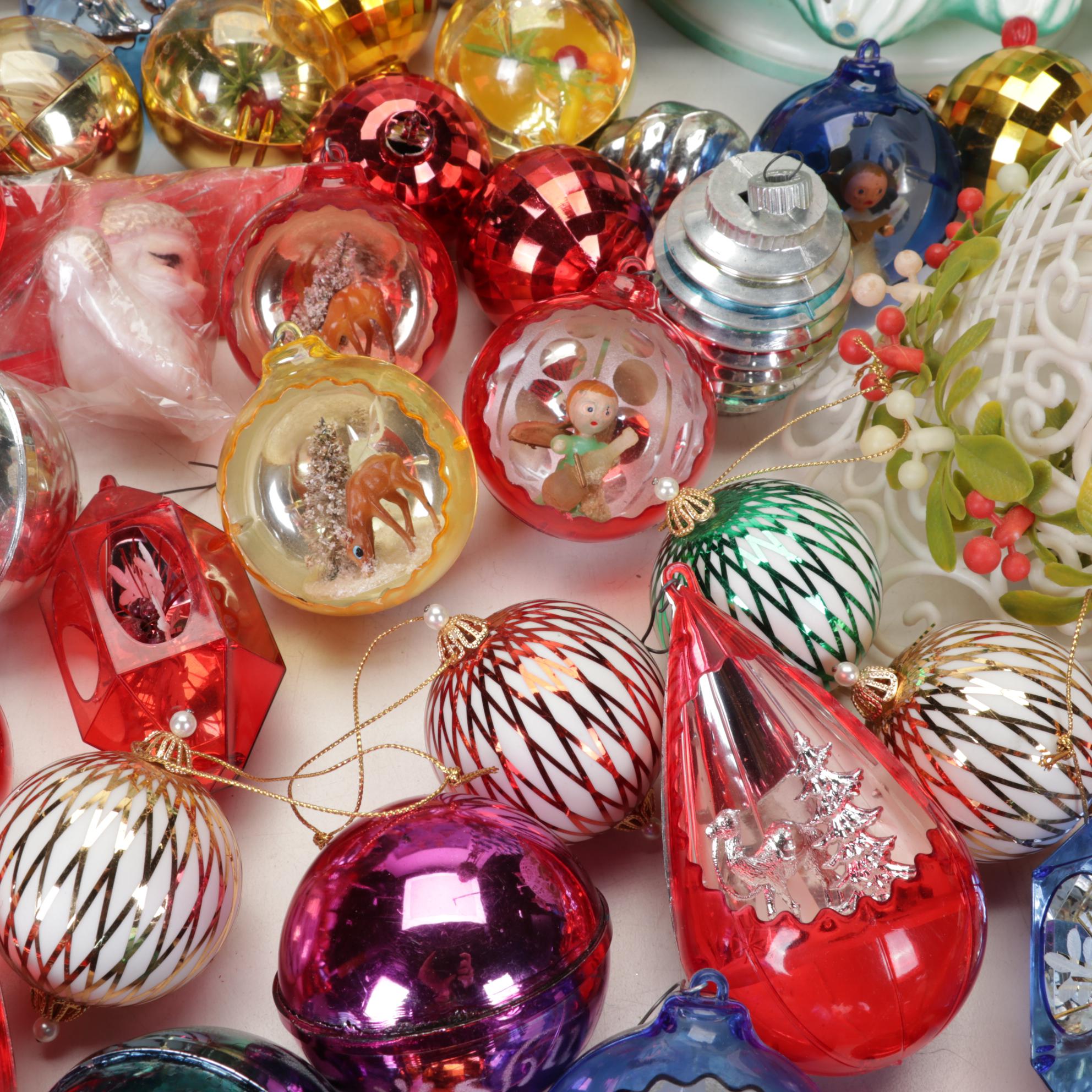 Assorted Table Top Christmas Decor, Ornaments, & More, Mid to Late 20th Century