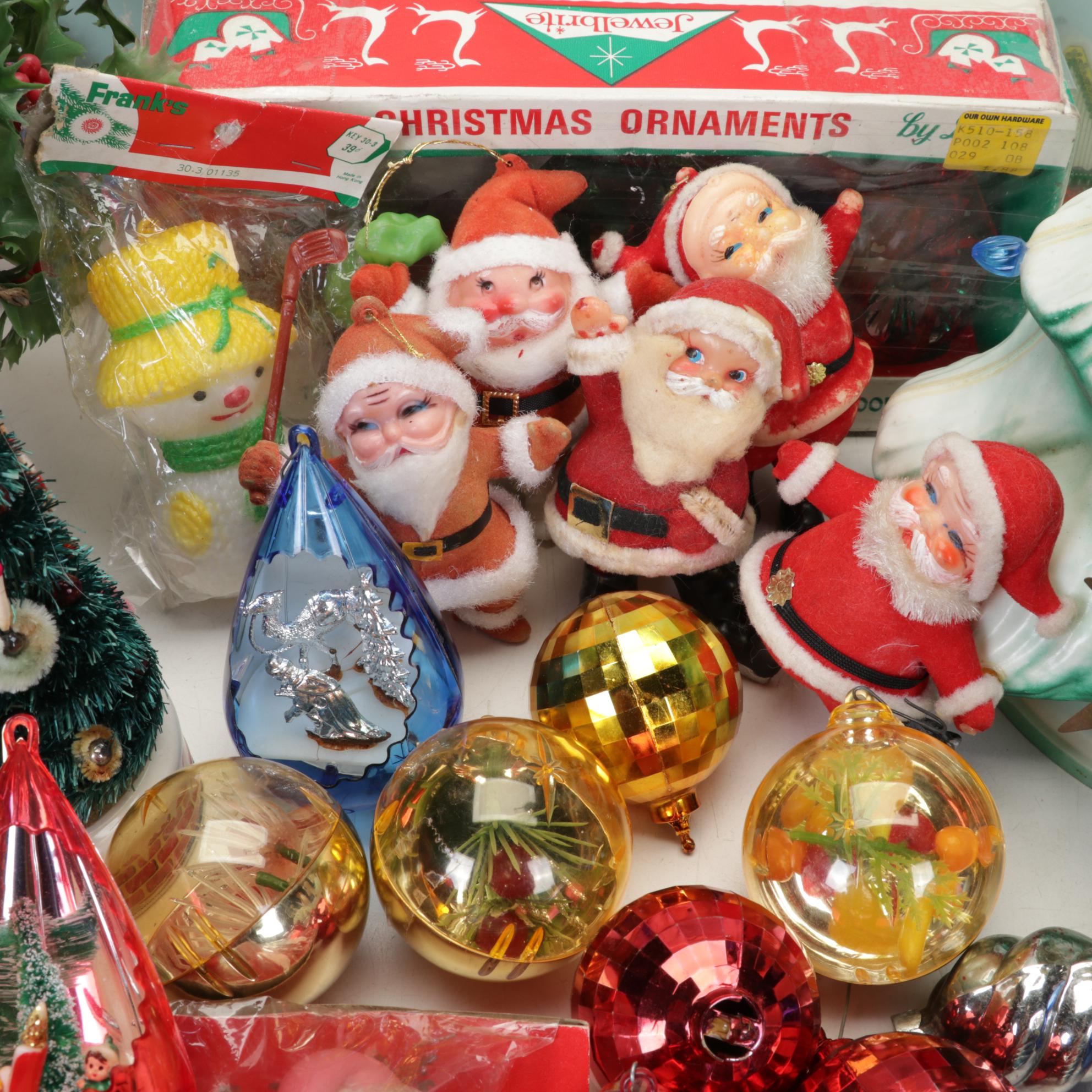 Assorted Table Top Christmas Decor, Ornaments, & More, Mid to Late 20th Century