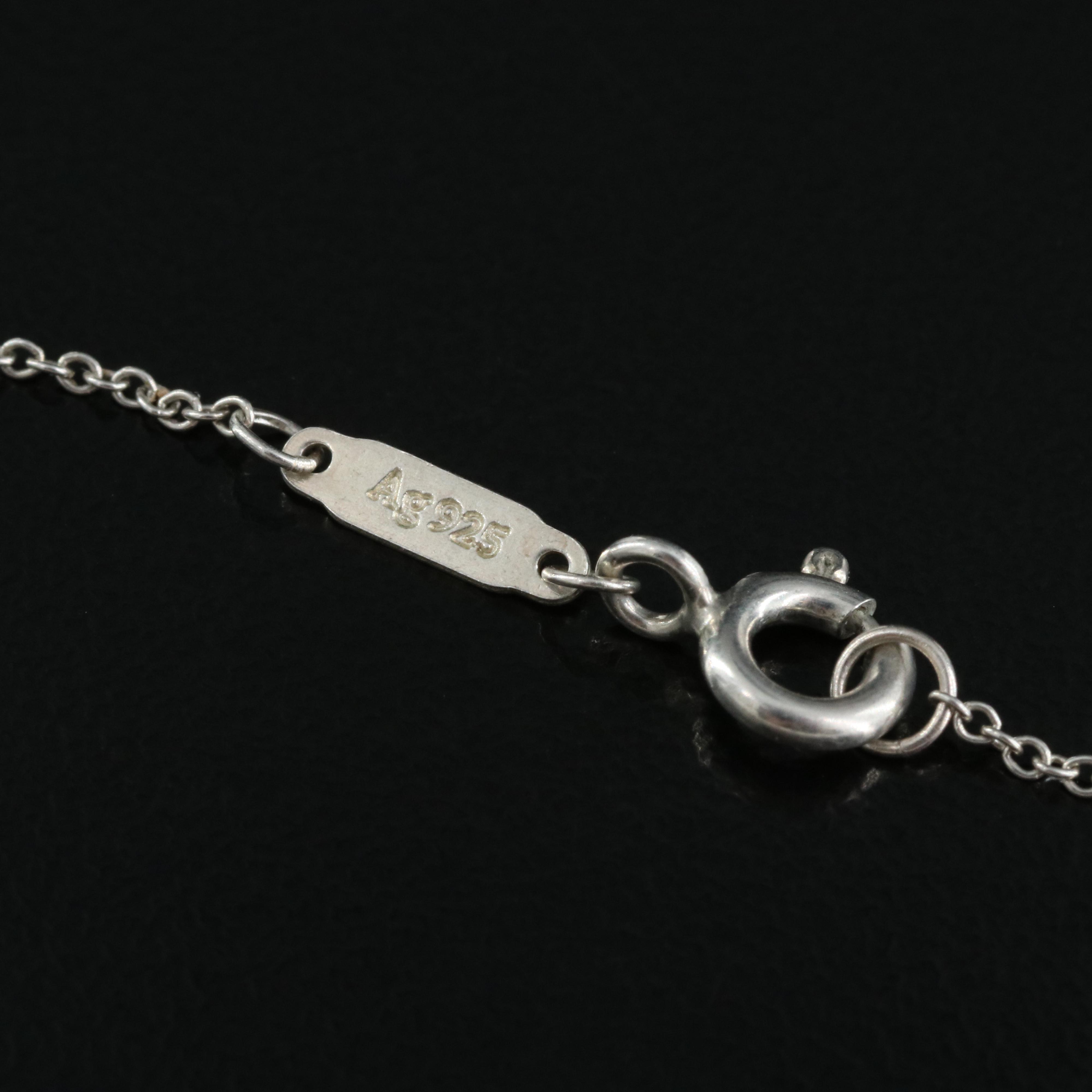 Tiffany & Co. Sterling Blue Double Heart Tag Necklace with Diamond Accent