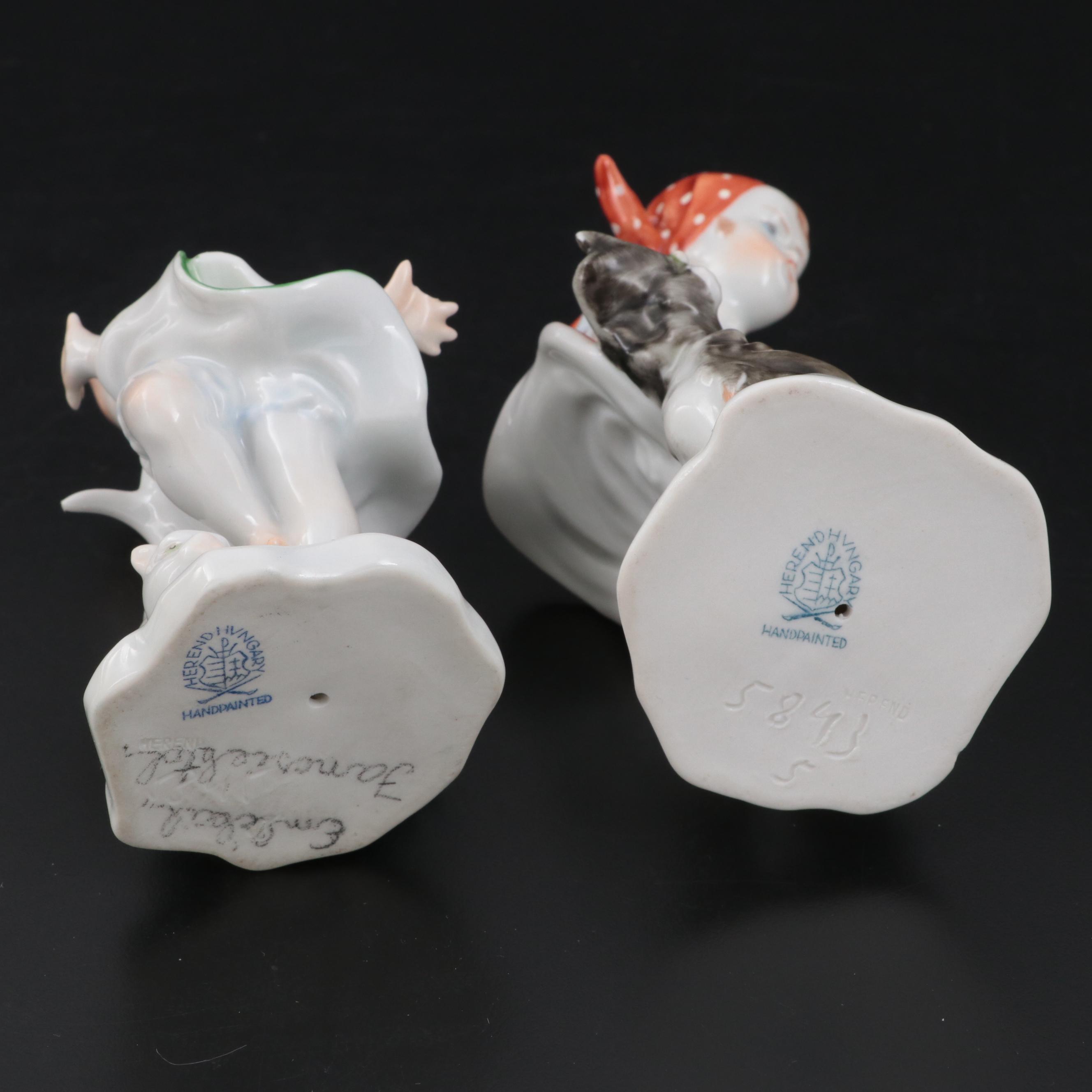 Herend Porcelain Figurines, Mid to Late 20th Century