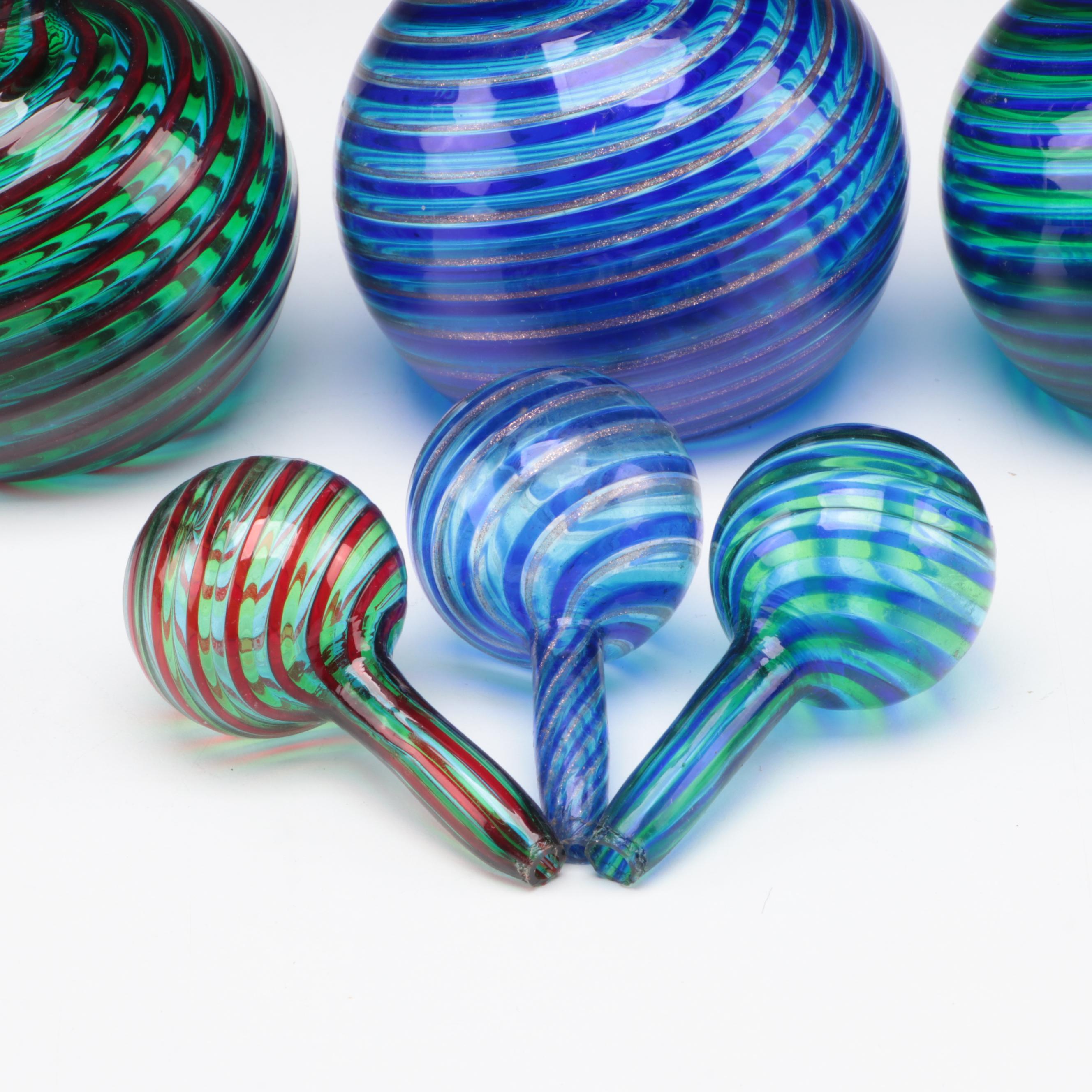 Spiral Blown Art Glass Bottles EBTH