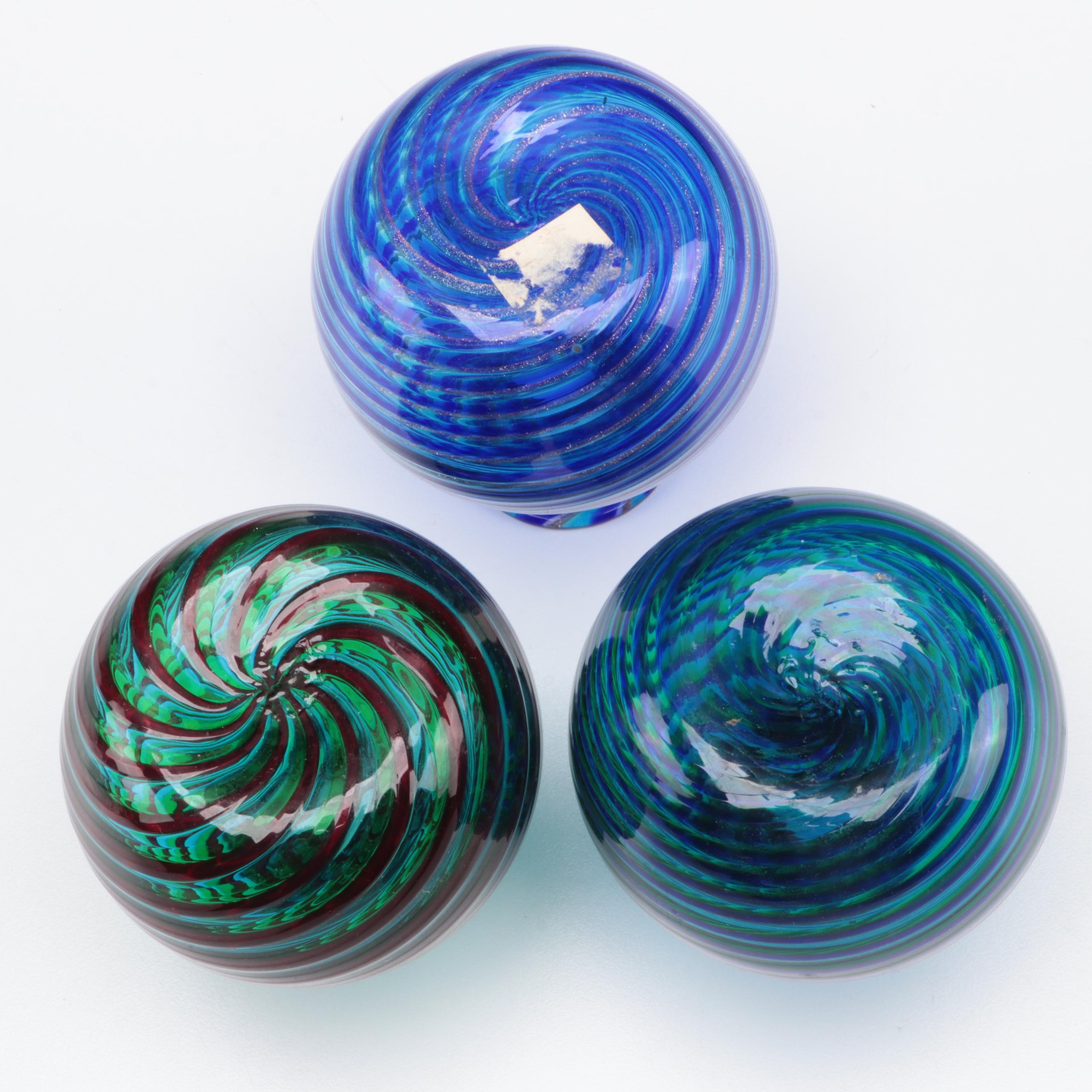 Spiral Blown Art Glass Bottles EBTH