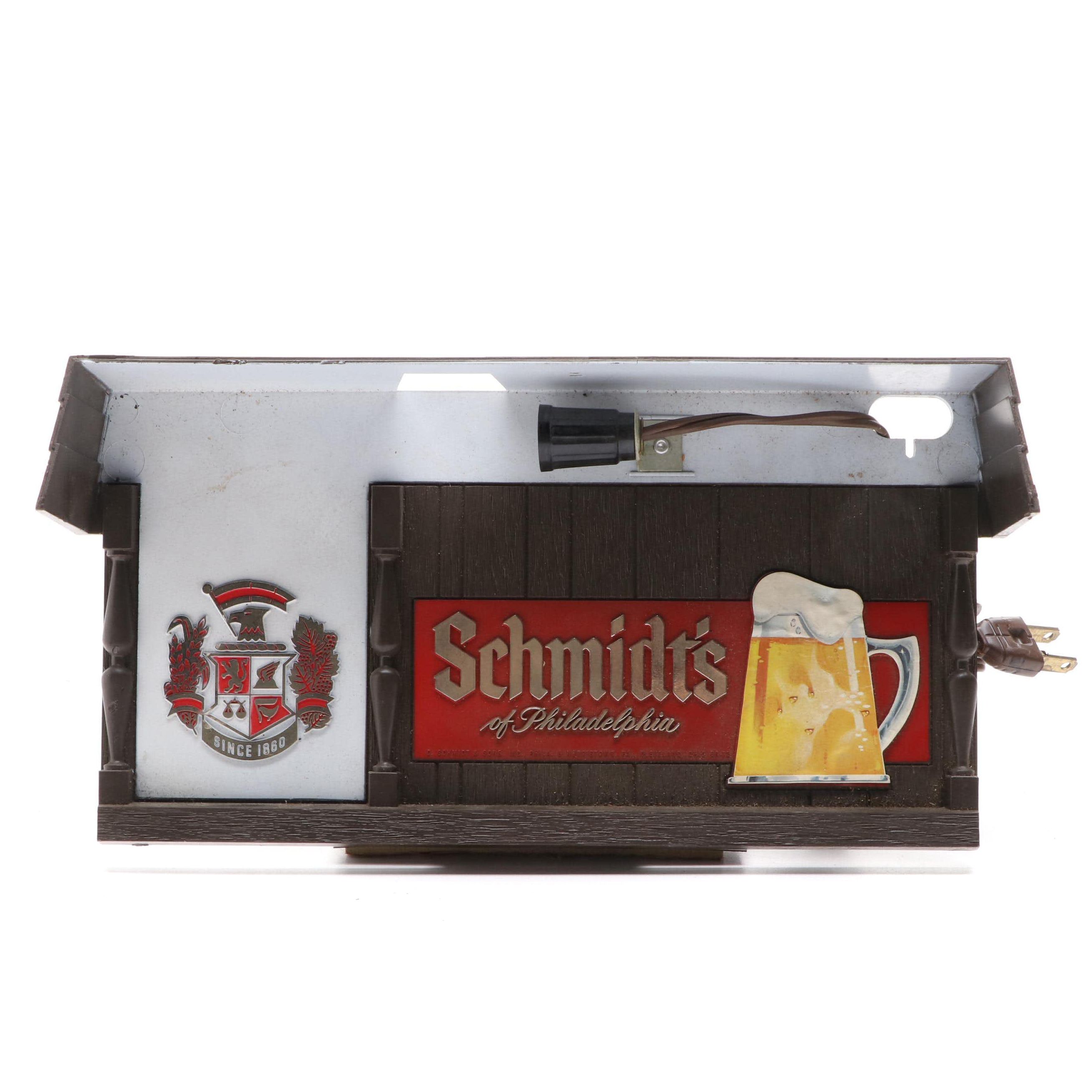 Schmidt's Beer Illuminated Advertising Sign, 1970s