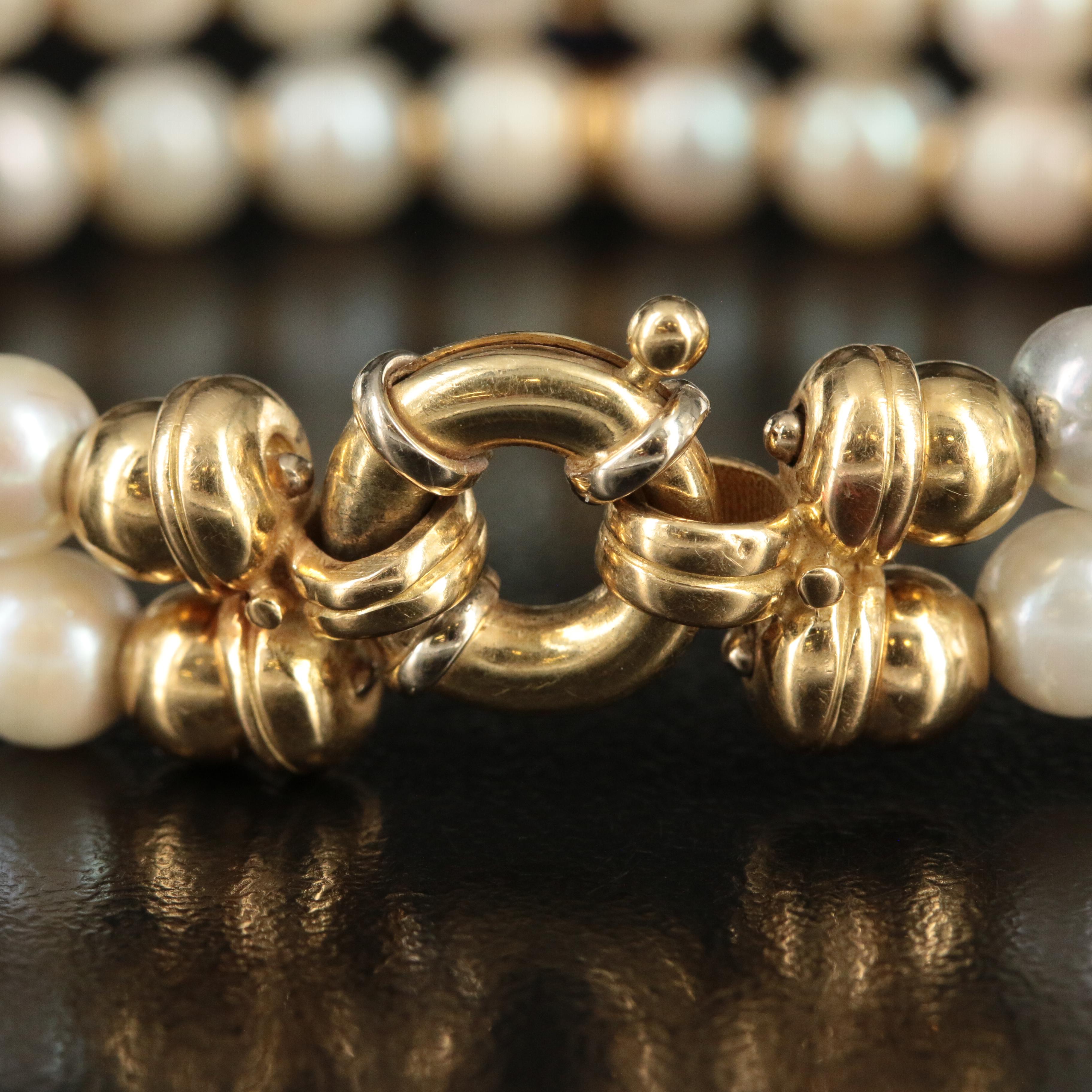 18K Pearl, Sapphire, and Ruby Flex Bracelet