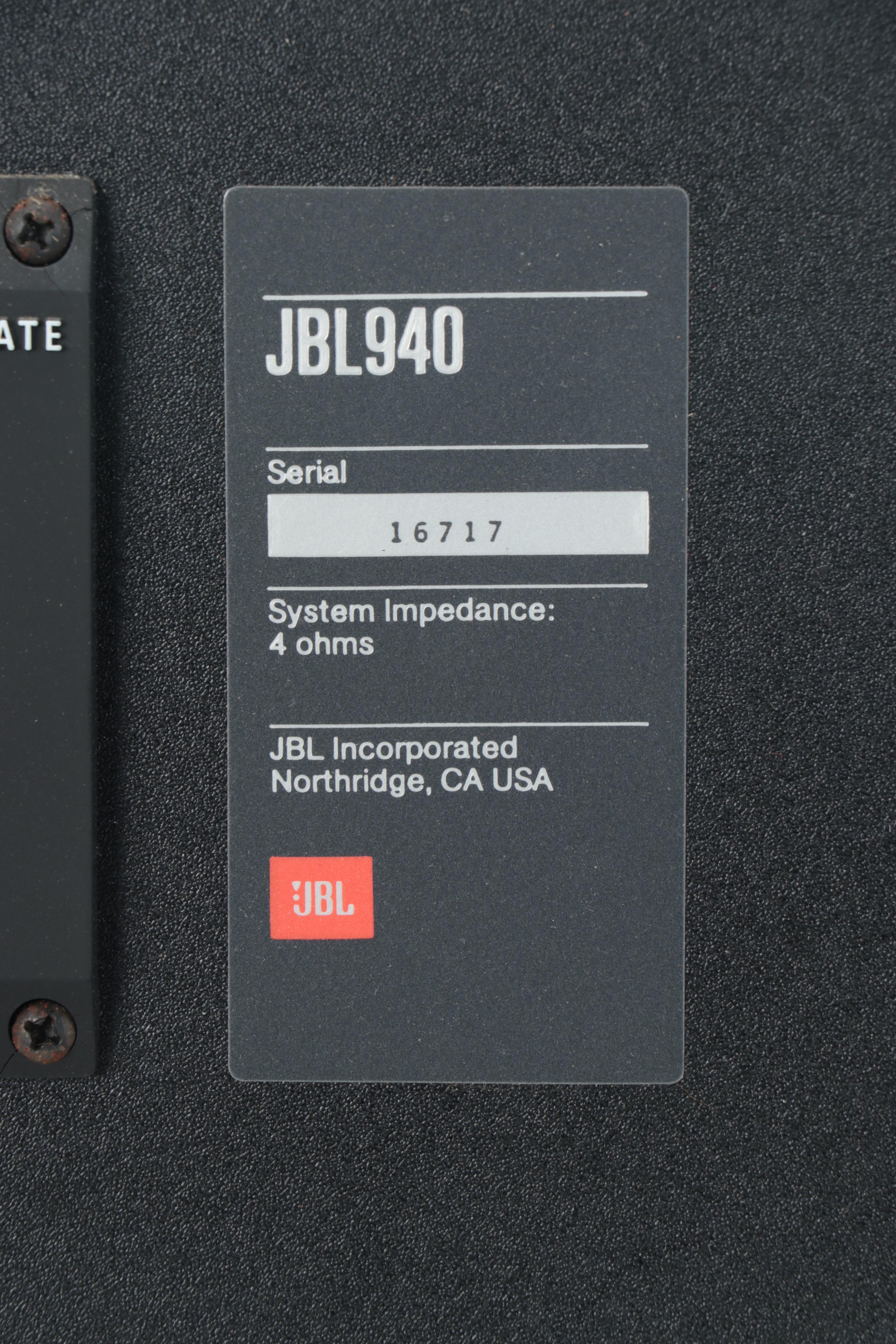 Pair of JBL 940 Floor Standing Loudspeakers