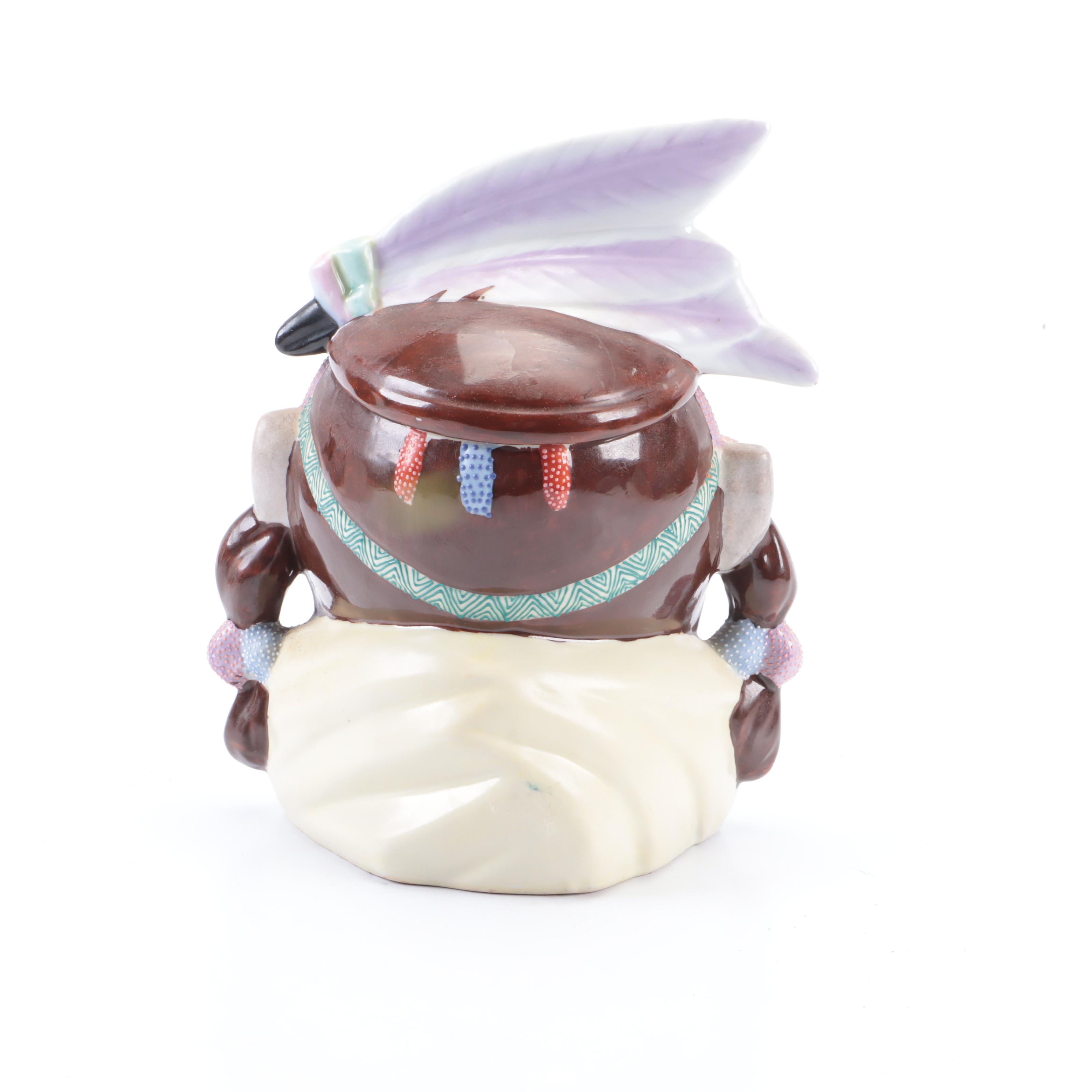 Ceramic Native American Novelty Cookie Jar, Mid to Late 20th Century EBTH