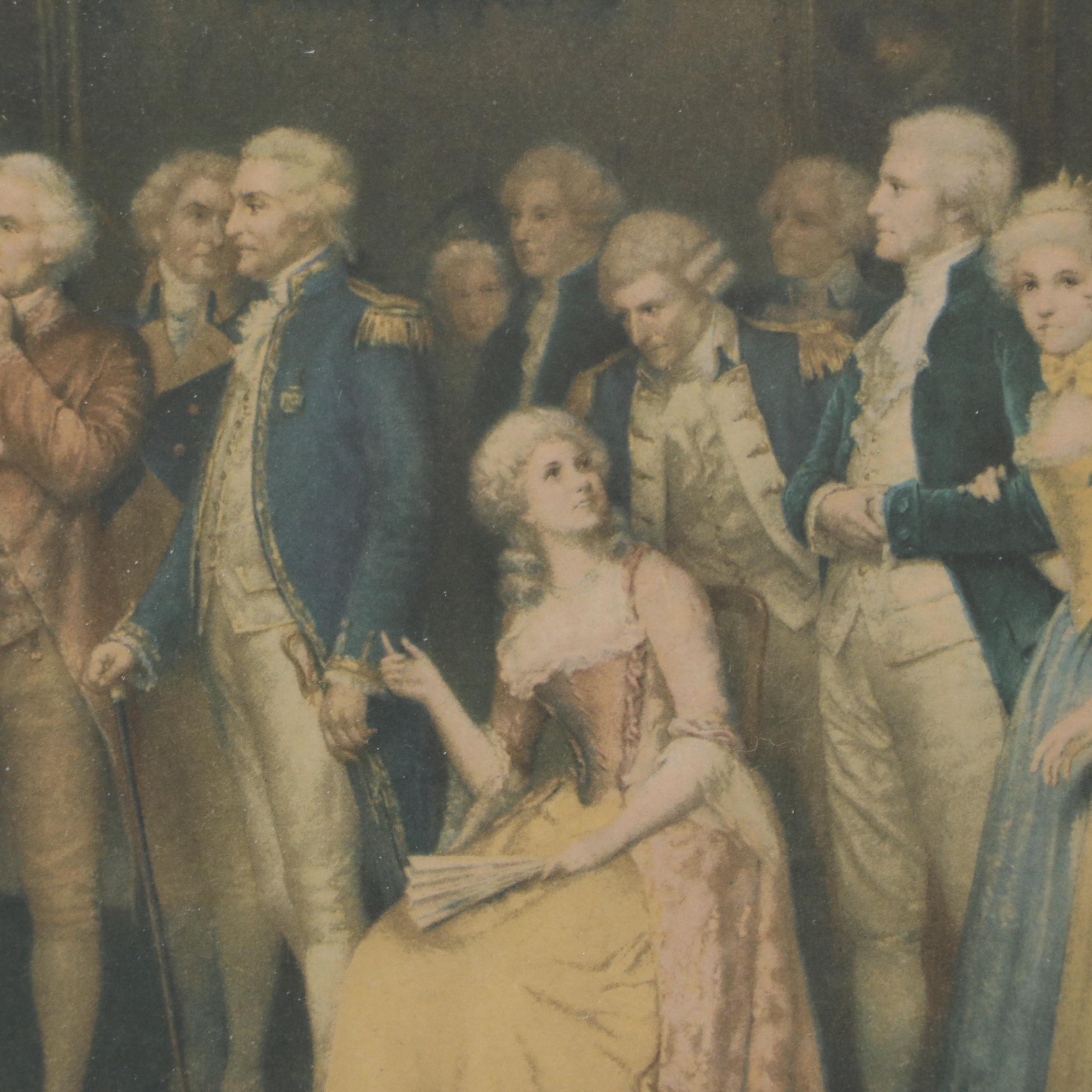 Hand-Colored Lithograph "Declaration of Independence July 4th 1776," More